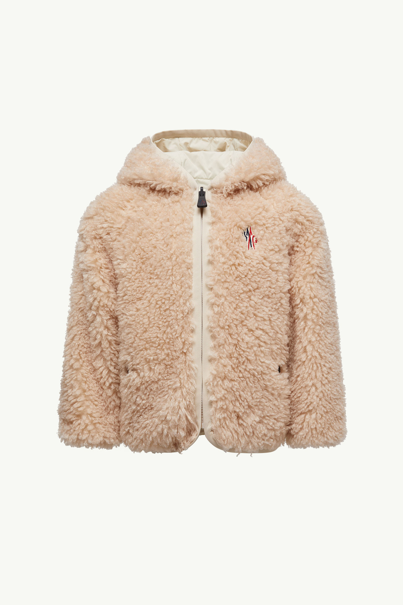 Wendbarer Teddy-Kapuzenpullover mit Reißverschluss Mädchen Pink Moncler 0