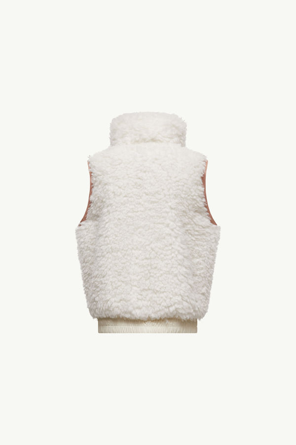 Gilet imbottito effetto teddy Bambina Bianco Moncler 2
