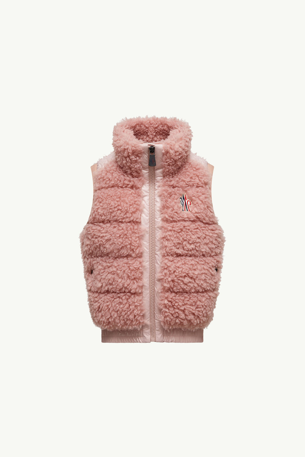 Padded Teddy Gilet Girl Dusty Pink Moncler 0