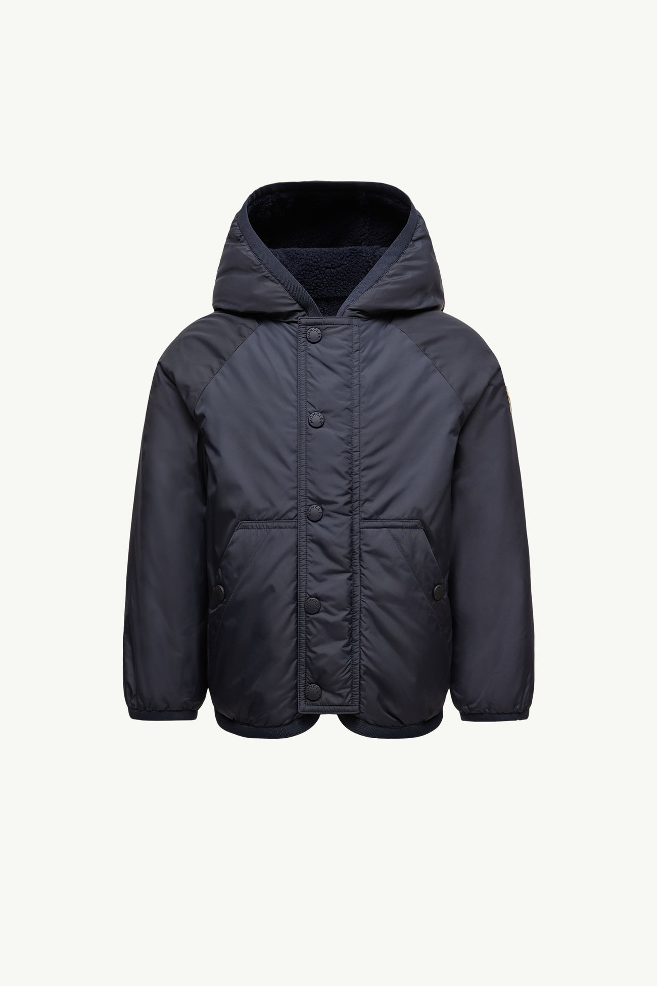 儿童双面拉链连帽卫衣 中性 米色 & 海军蓝 Moncler 3