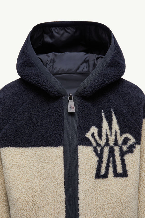 Felpa reversibile con zip Gender Neutral Beige & Blu Navy Moncler 4
