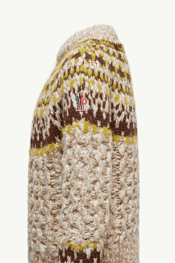 Wool Blend Jacquard Polo Neck Jumper Gender Neutral Multicolour Moncler 1