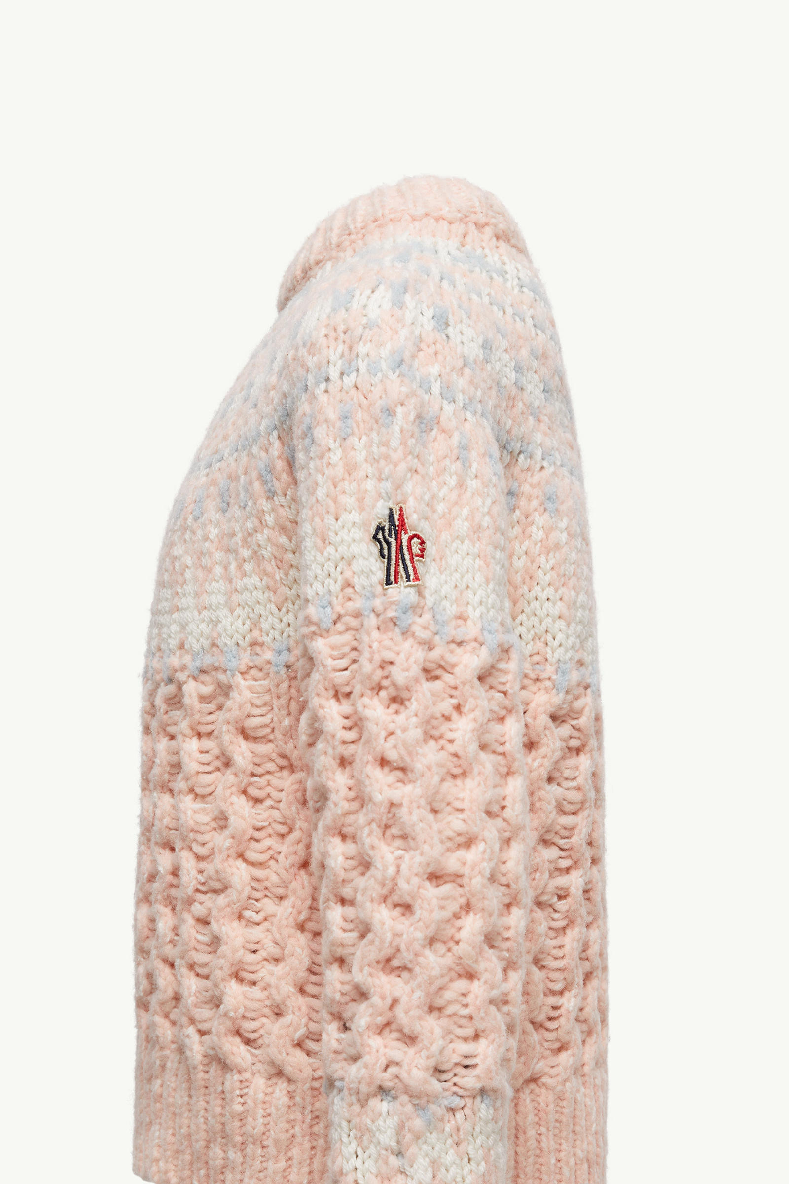 Wool Blend Jacquard Polo Neck Jumper Girl Pink Moncler 1