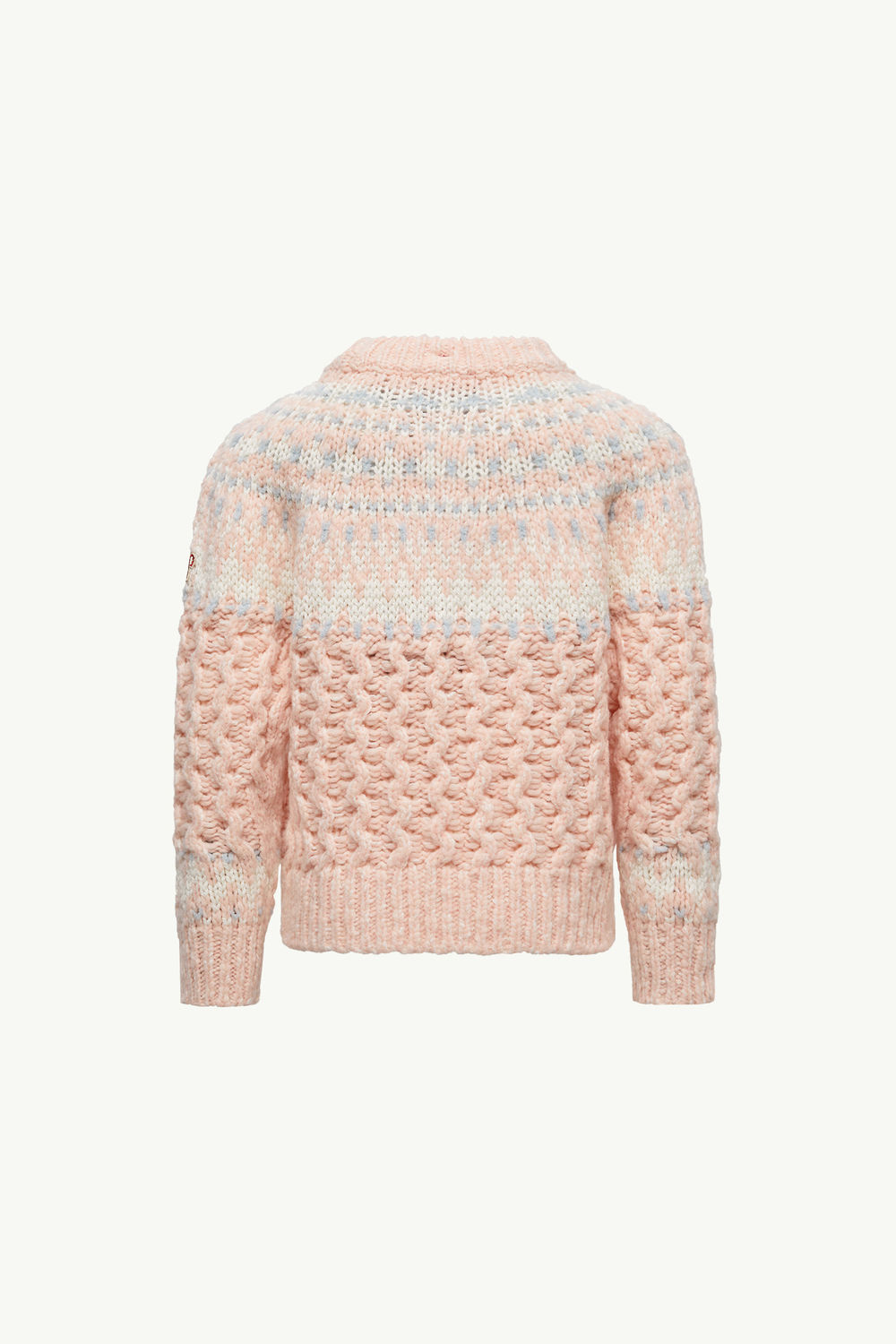 Wool Blend Jacquard Polo Neck Jumper Girl Pink Moncler 2