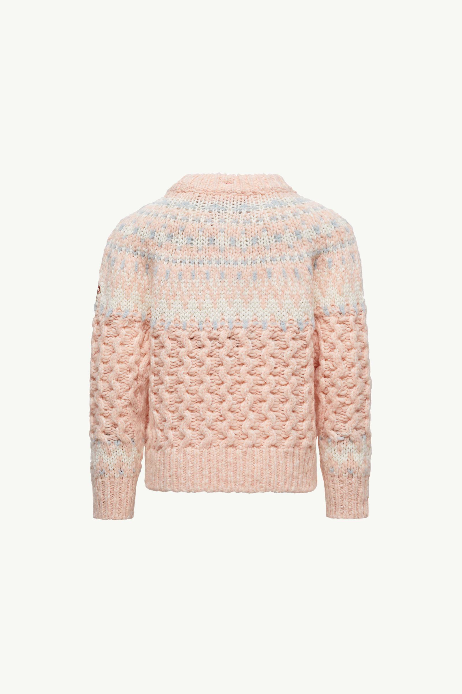 Wool Blend Jacquard Polo Neck Jumper Girl Pink Moncler 2