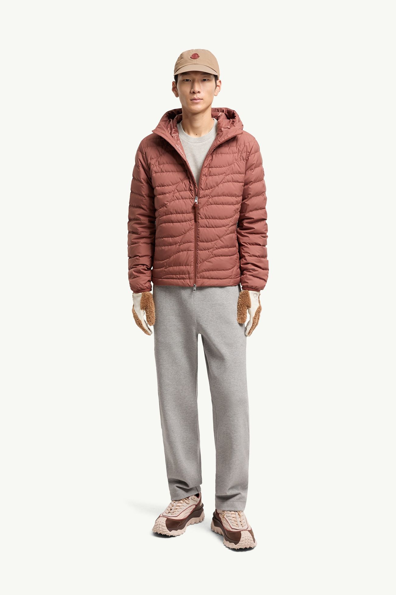 Chitu男士连帽短款羽绒夹克外套 男士 棕红色 Moncler 0