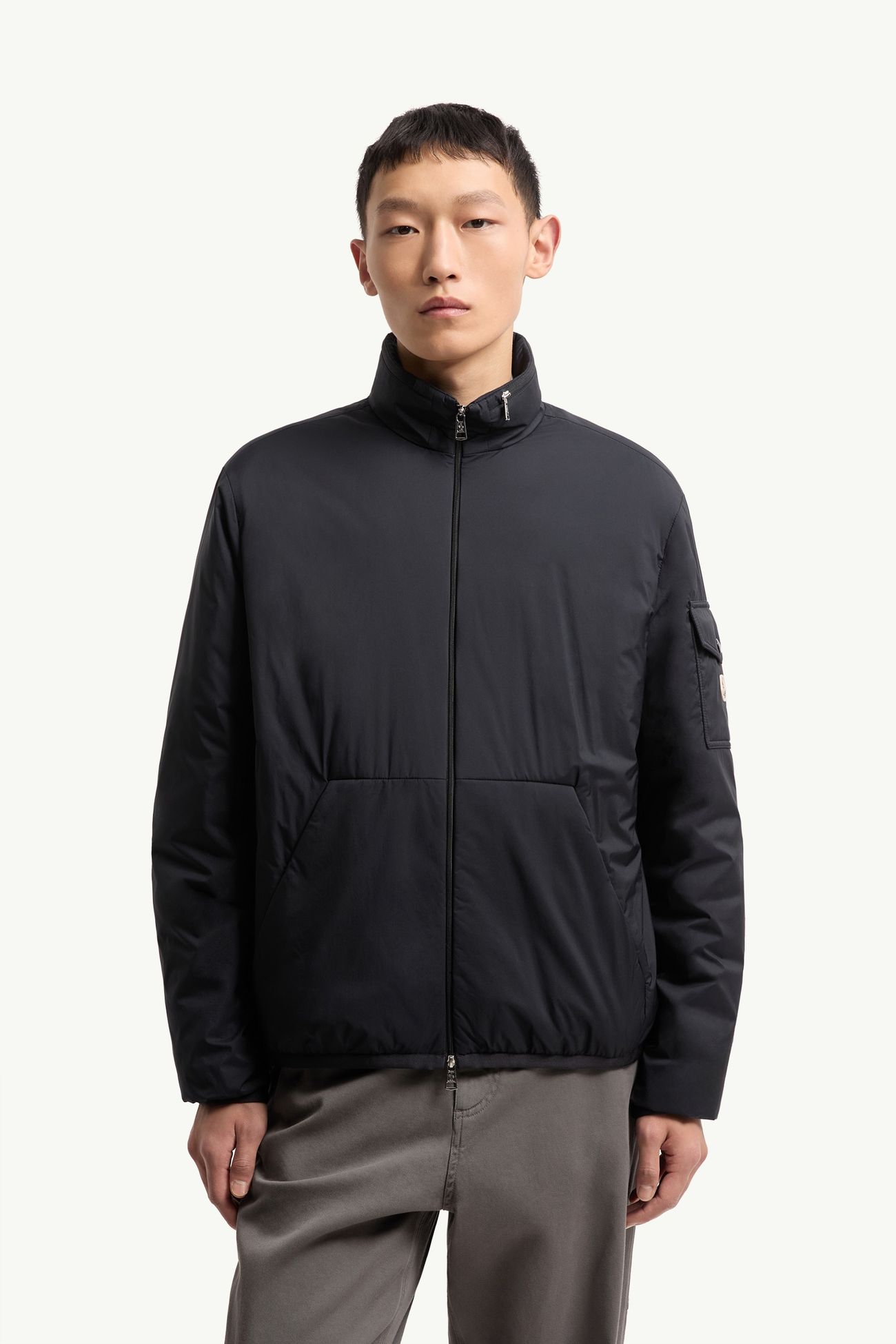 Breezes Short Padded Jacket Men Navy Blue Moncler 3