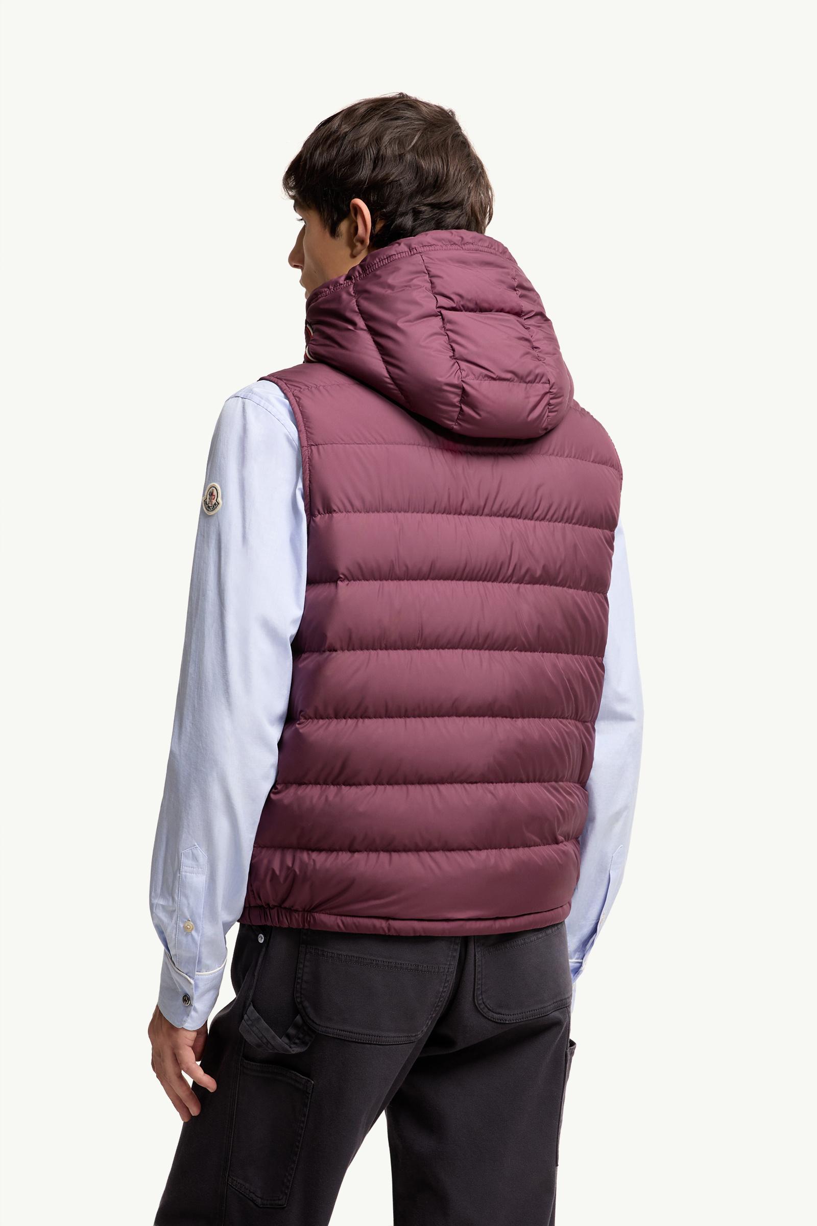 Burgundy Marseillan Hooded Down Vest - Vests for Men | Moncler US