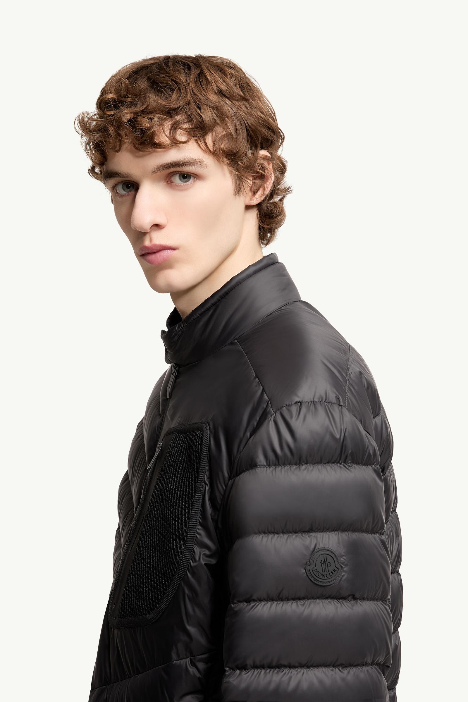 Black Mackinac Diagonal-Quilted Down Biker Jacket - Short Down