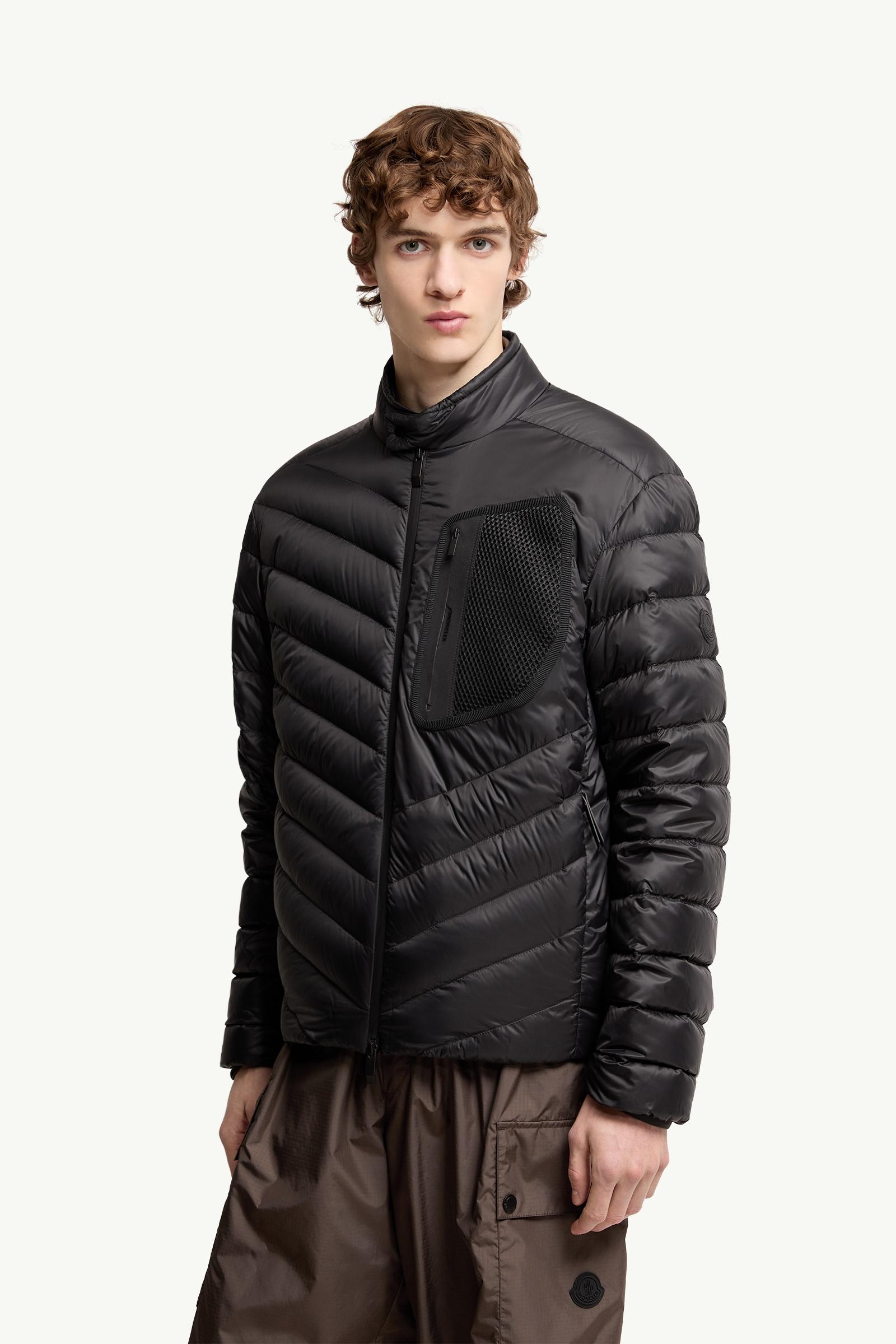 Black Mackinac Diagonal-Quilted Down Biker Jacket - Short Down