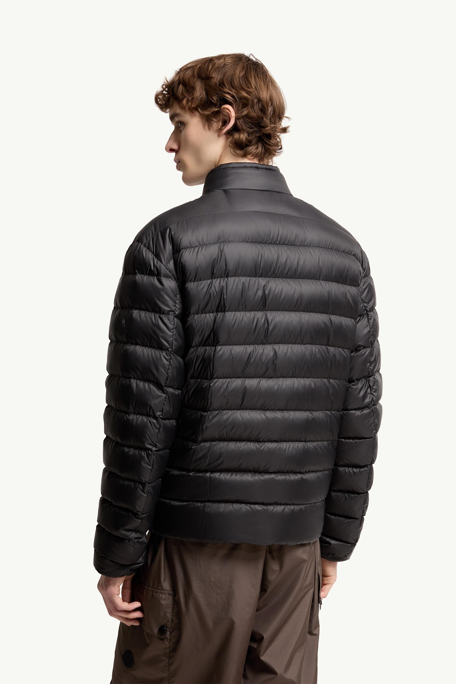 Black Mackinac Diagonal-Quilted Down Biker Jacket - Short Down