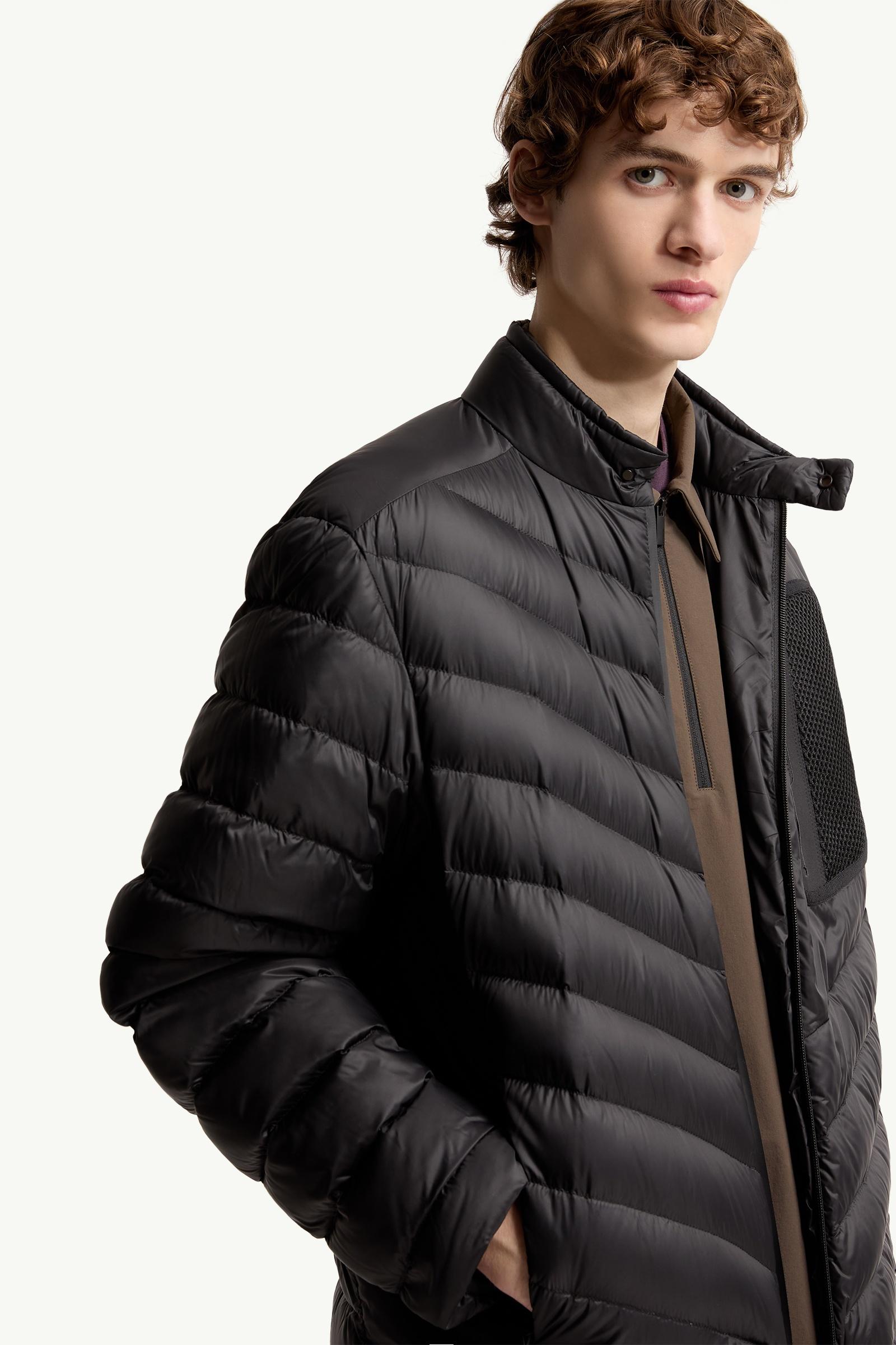 Black Mackinac Diagonal-Quilted Down Biker Jacket - Short Down