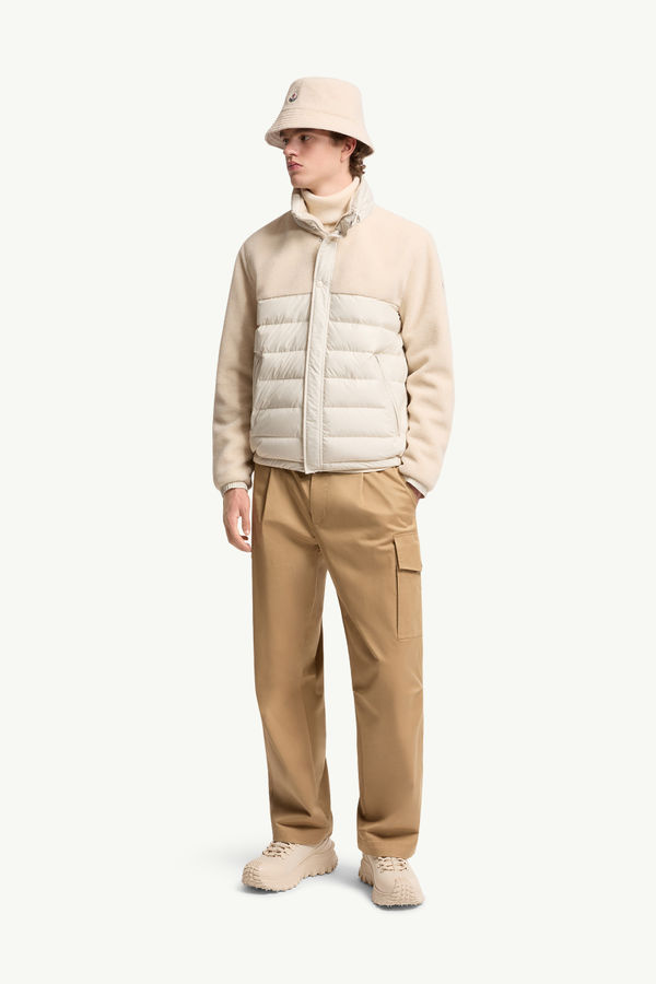 Doudoune courte en teddy Mistral Hommes Beige Clair Moncler 0