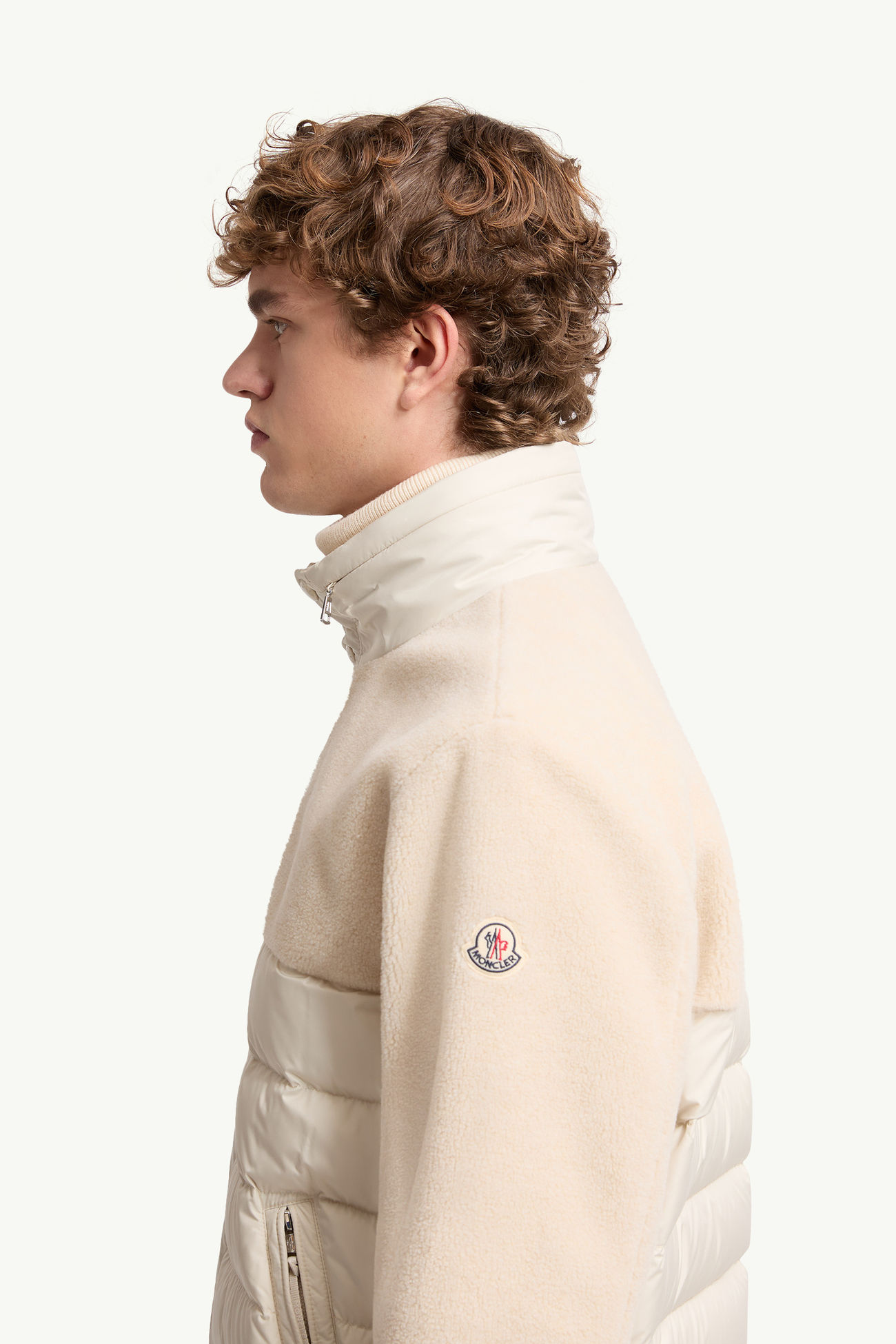 Plumífero corto efecto peluche Mistral Hombre Beige Claro Moncler 1