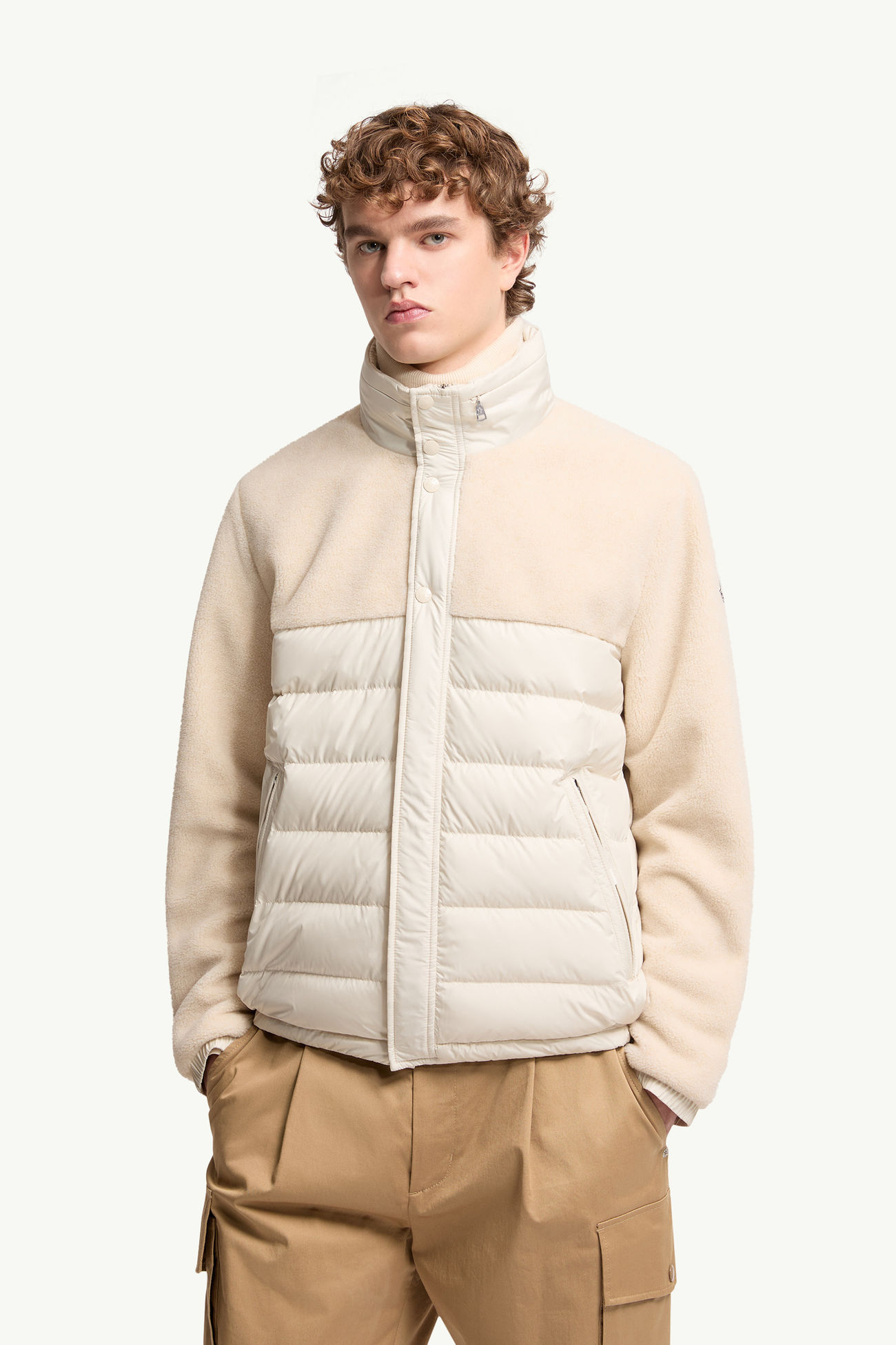 Plumífero corto efecto peluche Mistral Hombre Beige Claro Moncler 3