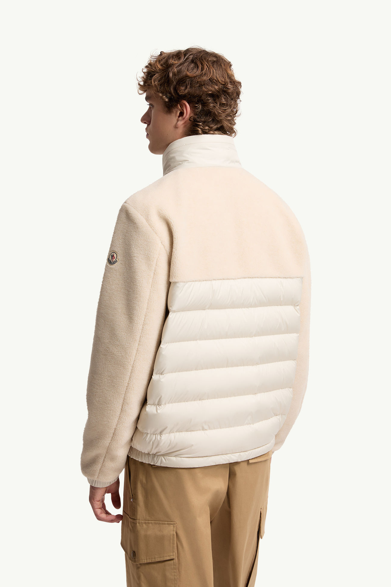 Mistral kurze Daunenjacke aus Teddystoff Herren Hellbeige Moncler 4