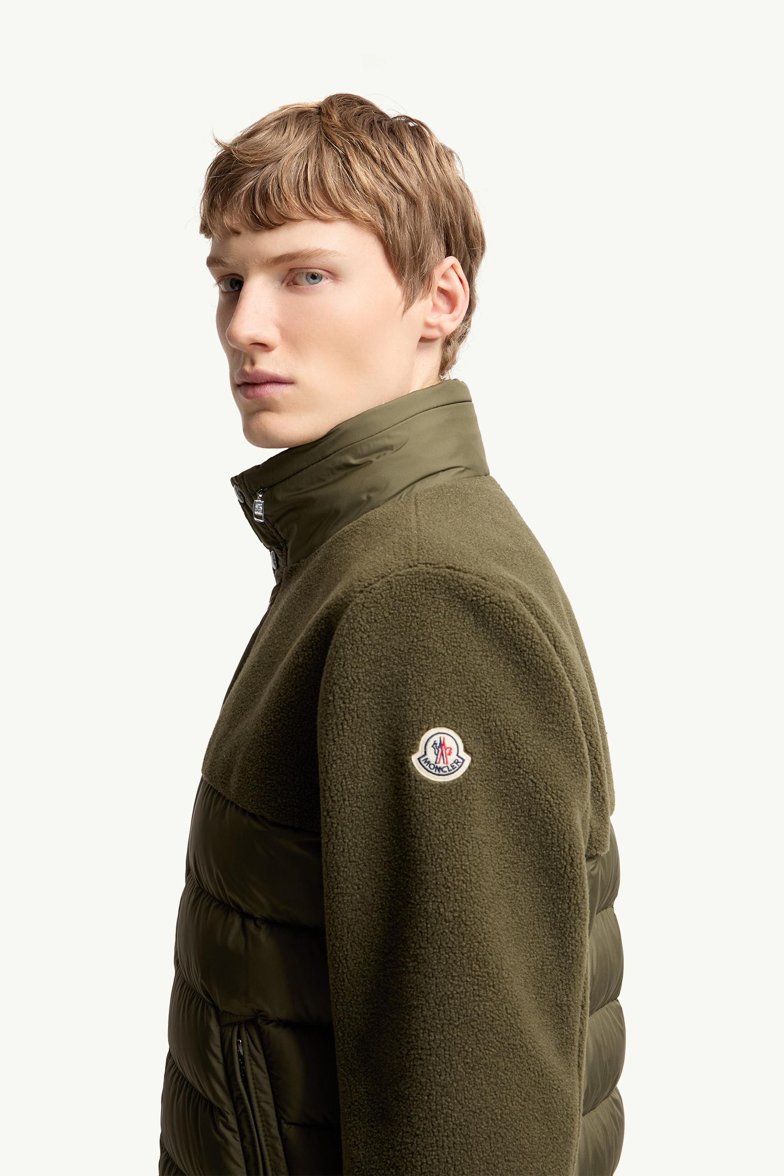 Mistral kurze Daunenjacke aus Teddystoff Herren Olivgrün Moncler 1