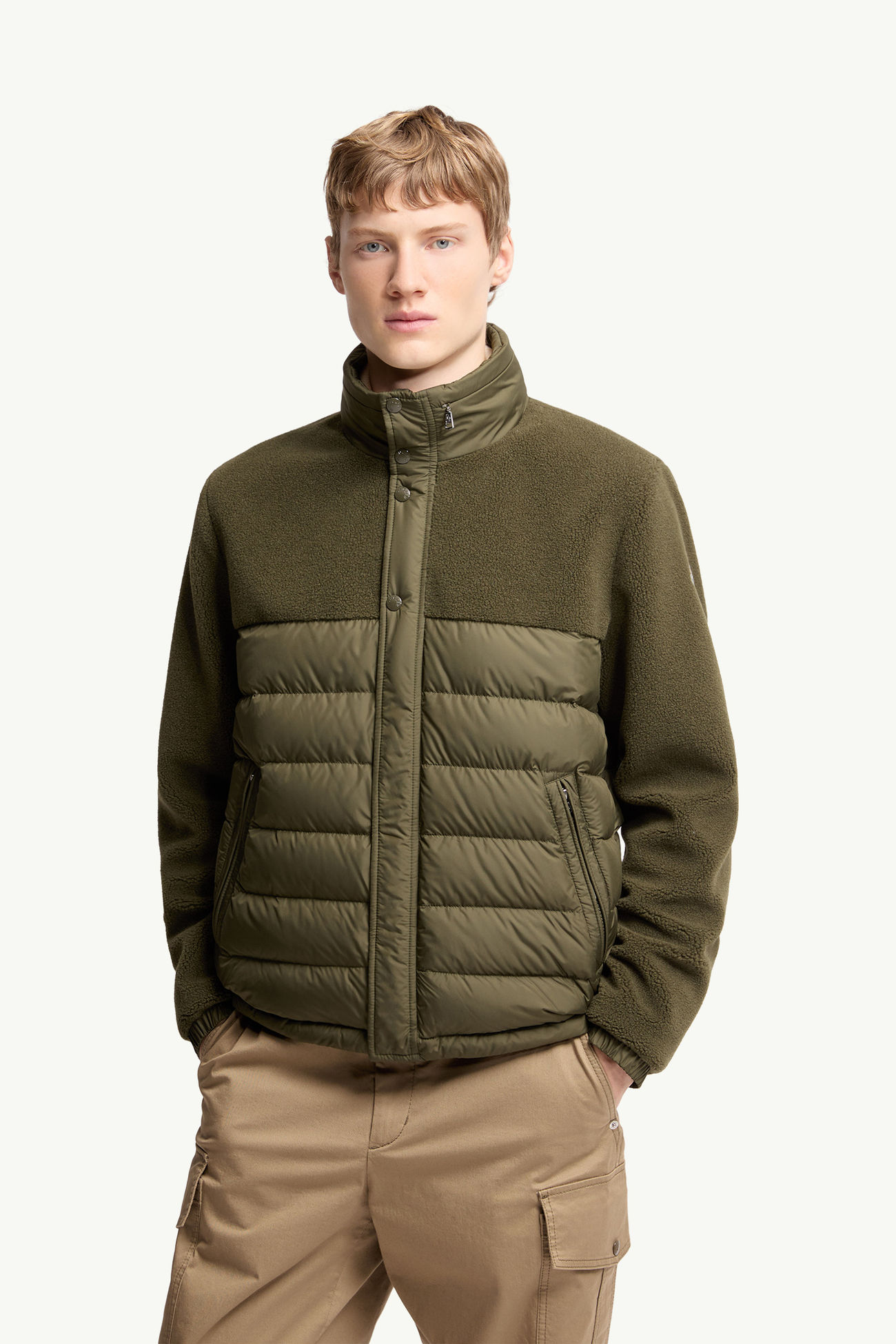 Mistral 테디 쇼트 다운 재킷 남성 올리브 그린 Moncler 3