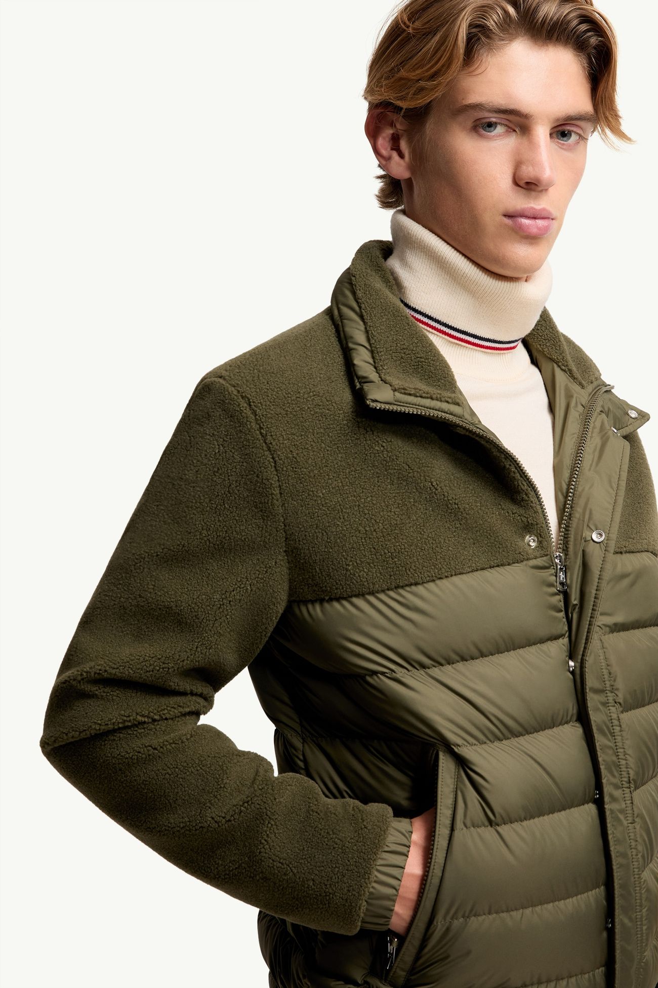 Mistral泰迪布短身羽絨外套 男士 橄欖綠色 Moncler 6