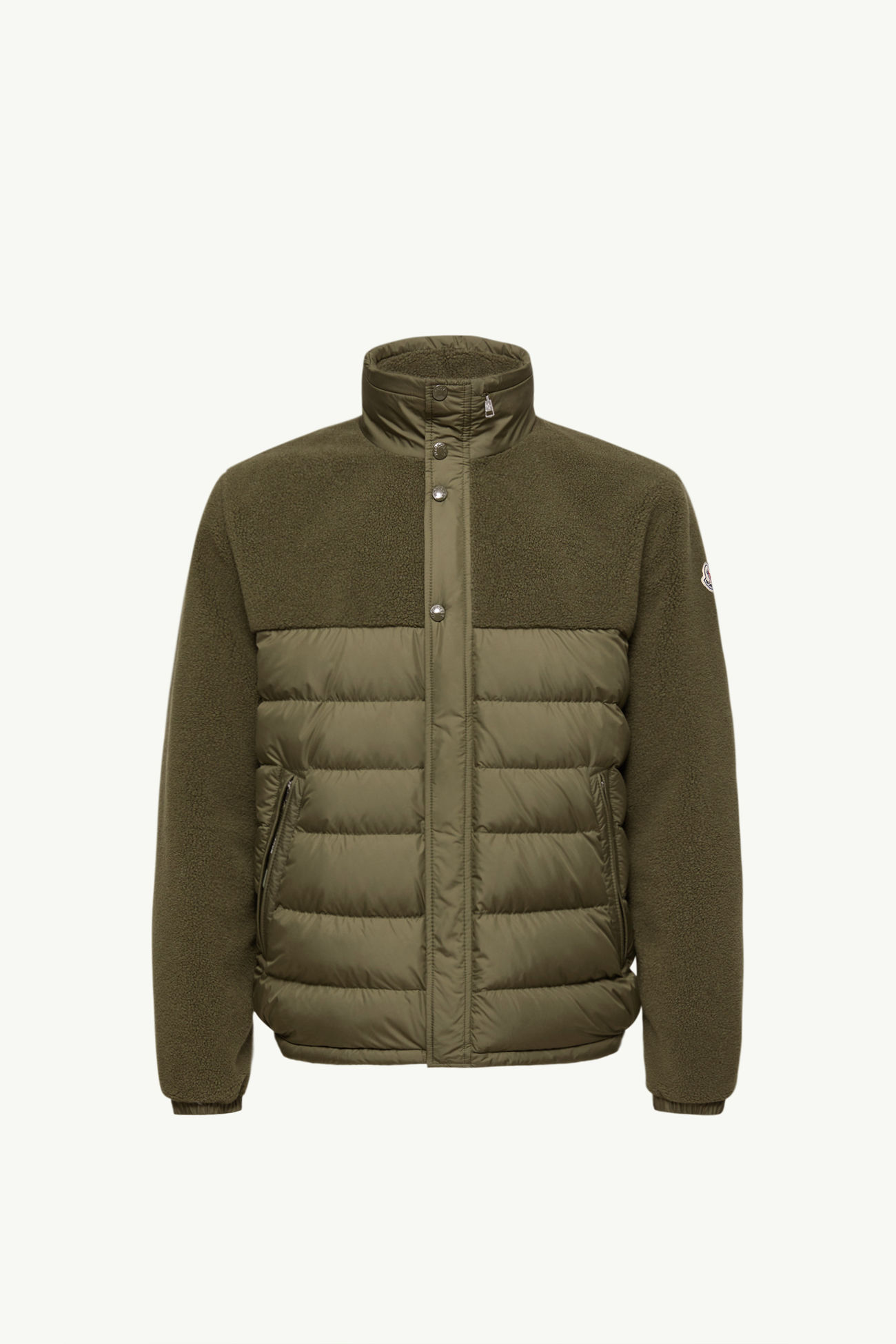 Piumino corto Mistral in pile effetto teddy Uomo Verde Oliva Moncler 2