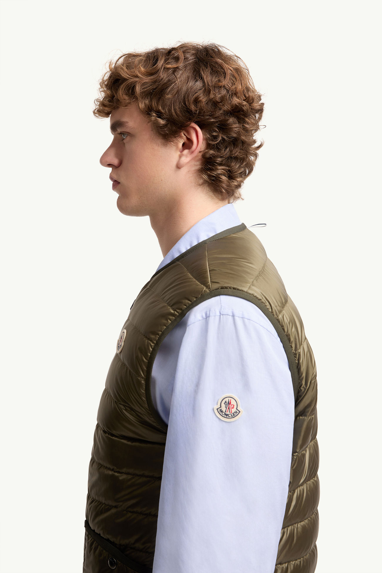 Franqui wendbare Daunenweste mit Blumenprint Herren Weiss & Grün Moncler 1