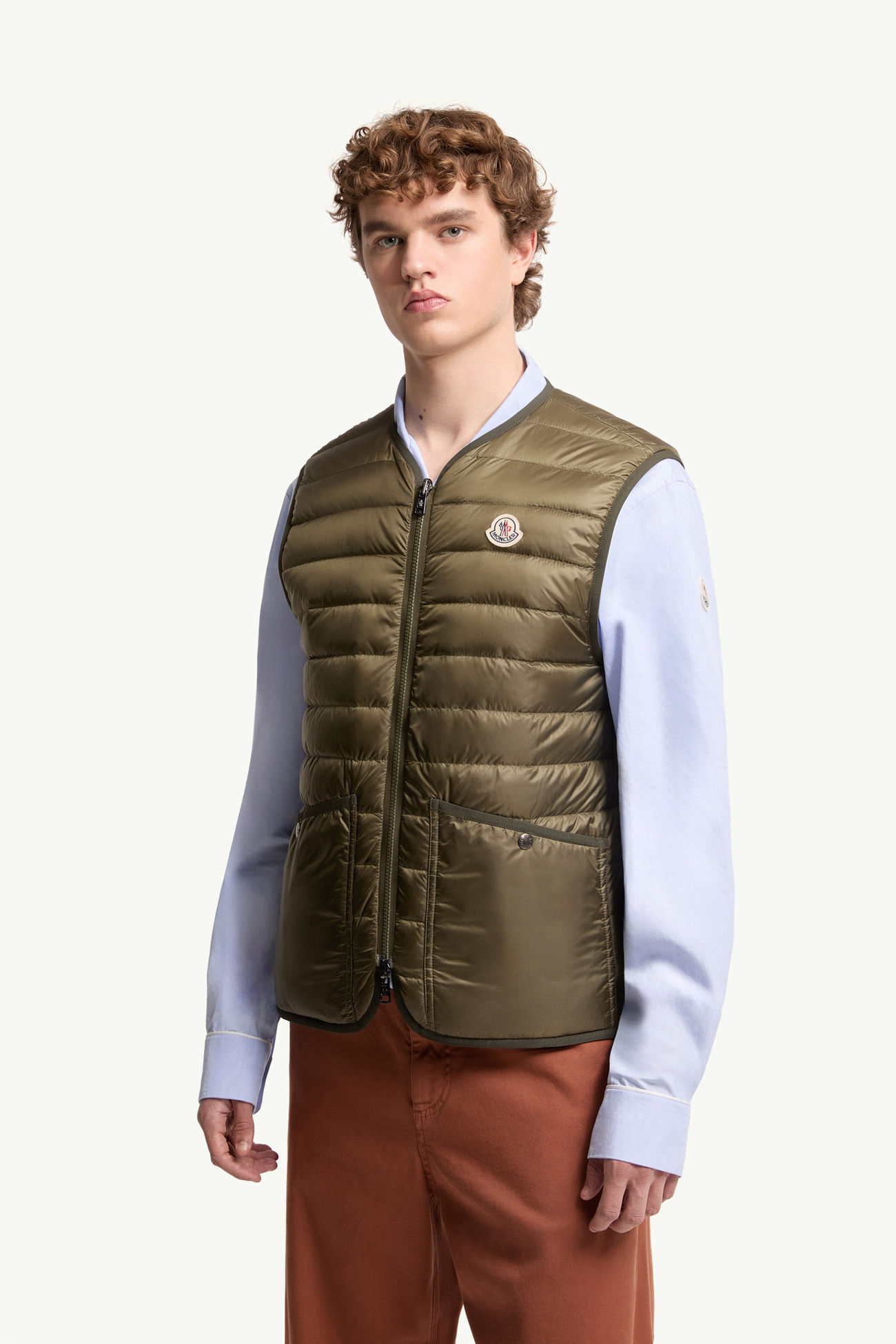 Franqui wendbare Daunenweste mit Blumenprint Herren Weiss & Grün Moncler 5