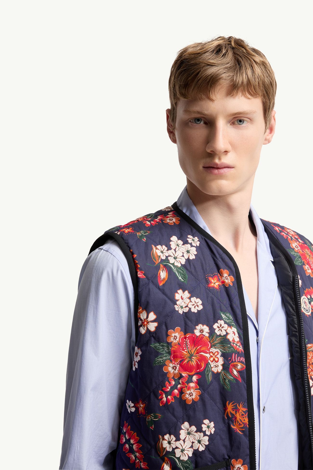 Franqui wendbare Daunenweste mit Blumenprint Herren Navyblau Moncler 6