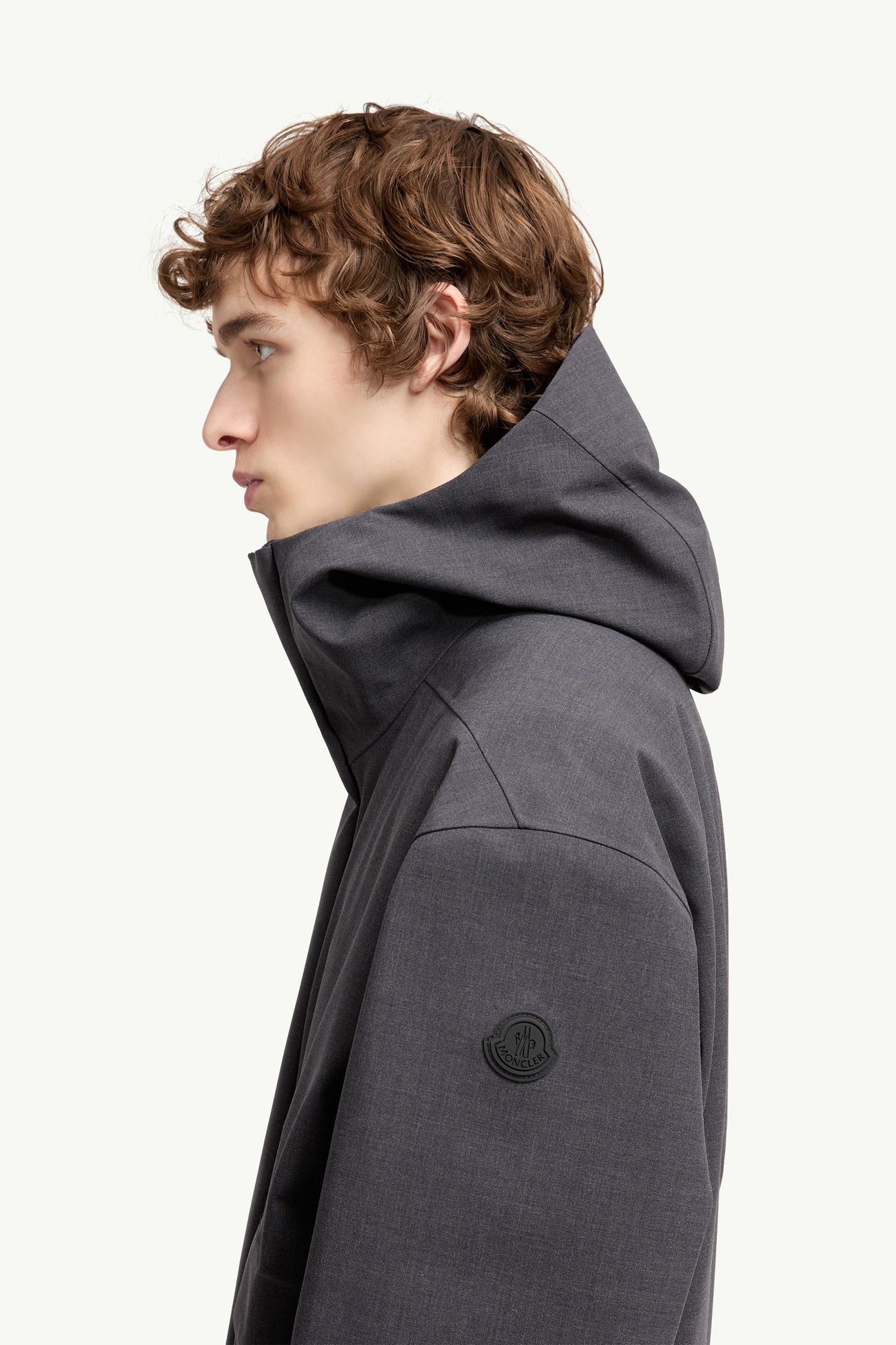 Sillon連帽羊毛混紡風褸 男士 深灰色 Moncler 1