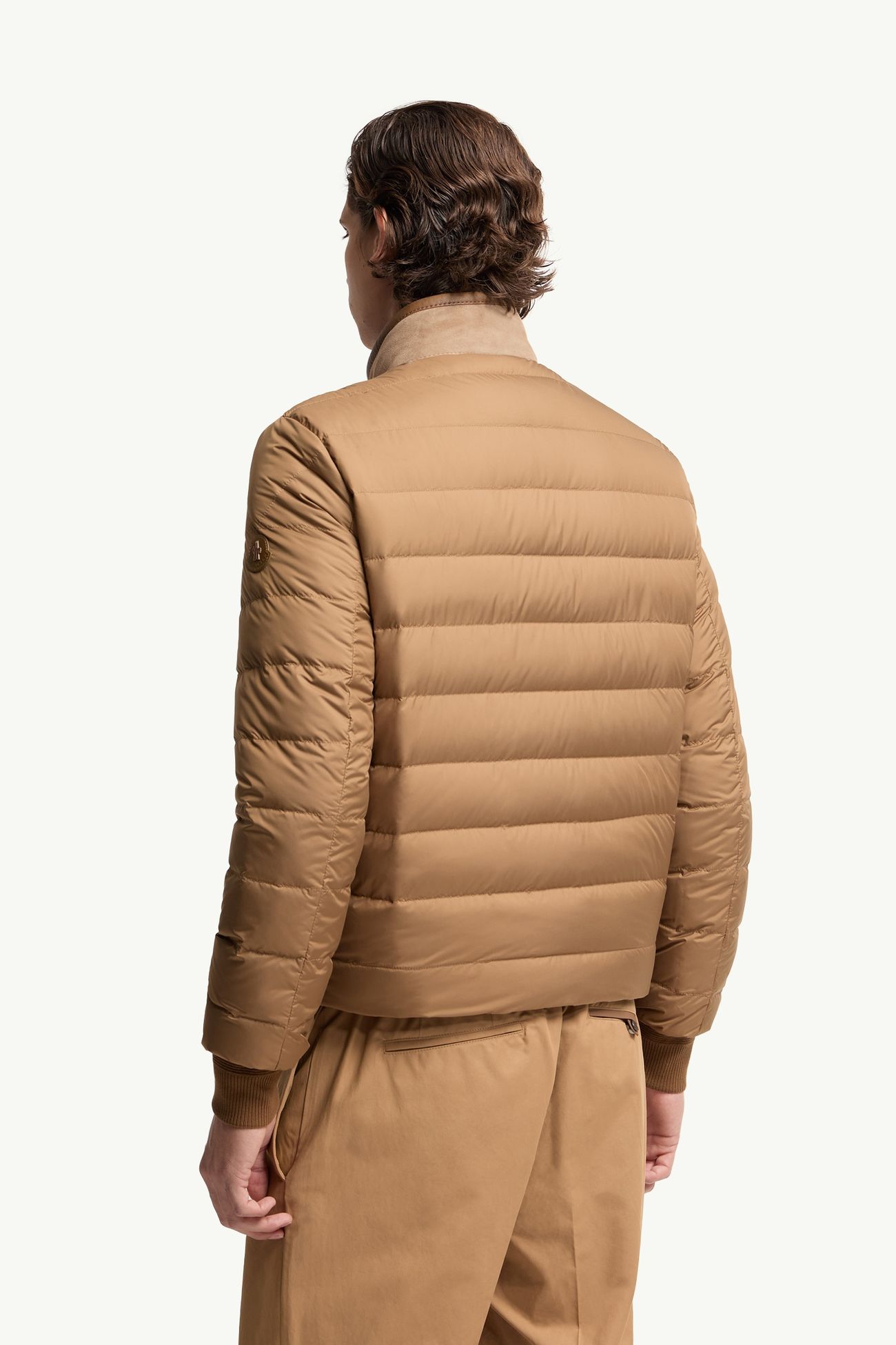 Crachin Reversible Shearling & Nappa Short Down Jacket Men Beige Moncler 4