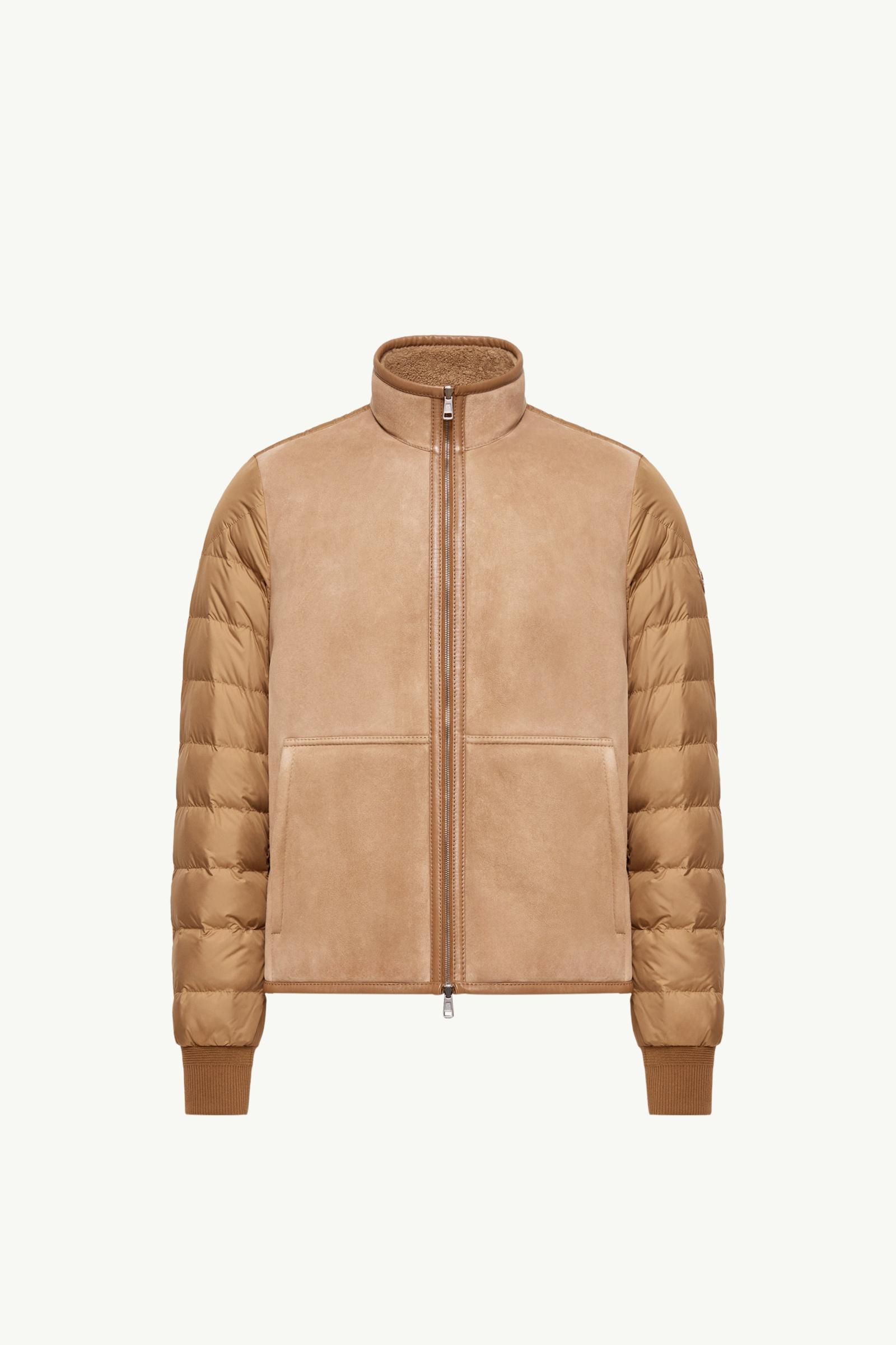 Beige Crachin Reversible Shearling & Nappa Short Down Jacket