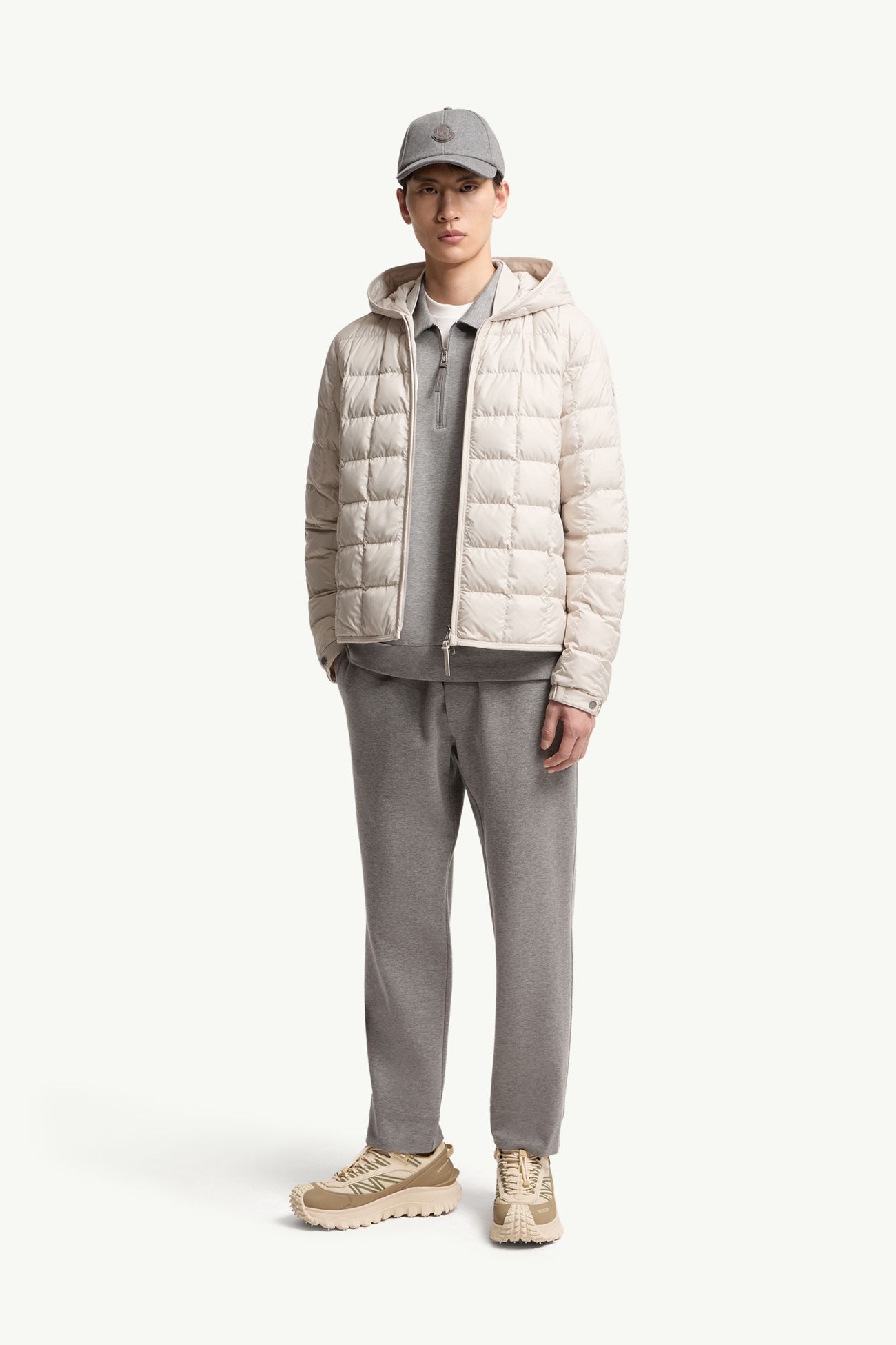 Tahrir Square-Quilted Hooded Down Jacket Men Light Beige Moncler 0