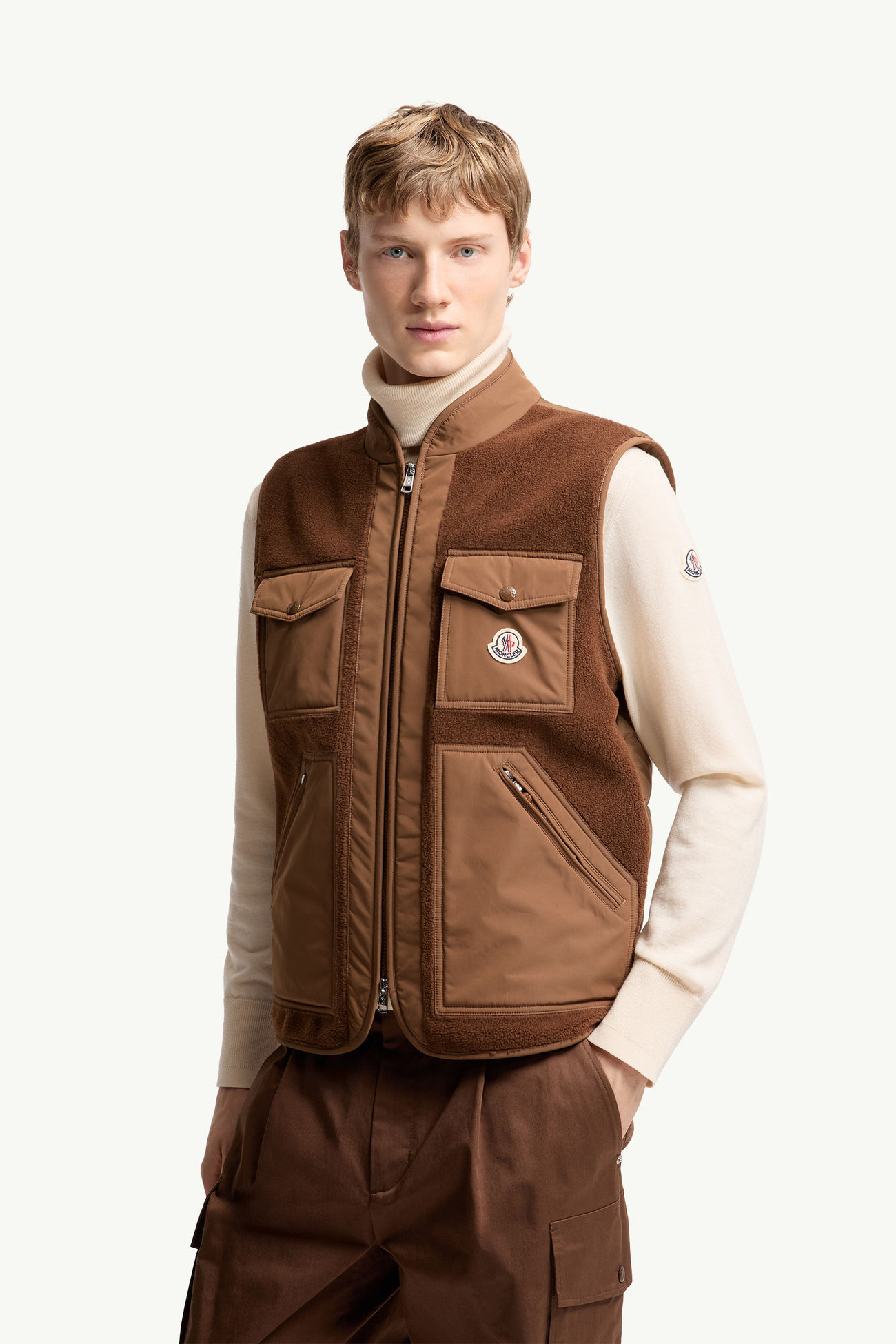 Karakai Teddy Down Gilet Men Brown Moncler 3