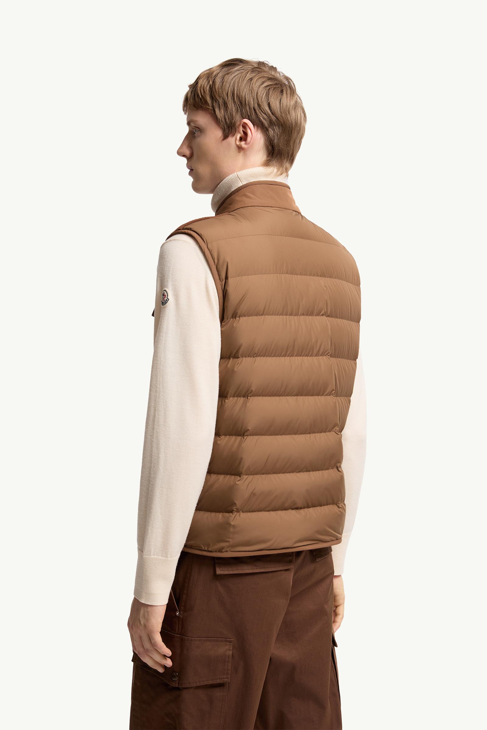 Brown Karakai Teddy Down Vest - test for test | Moncler US