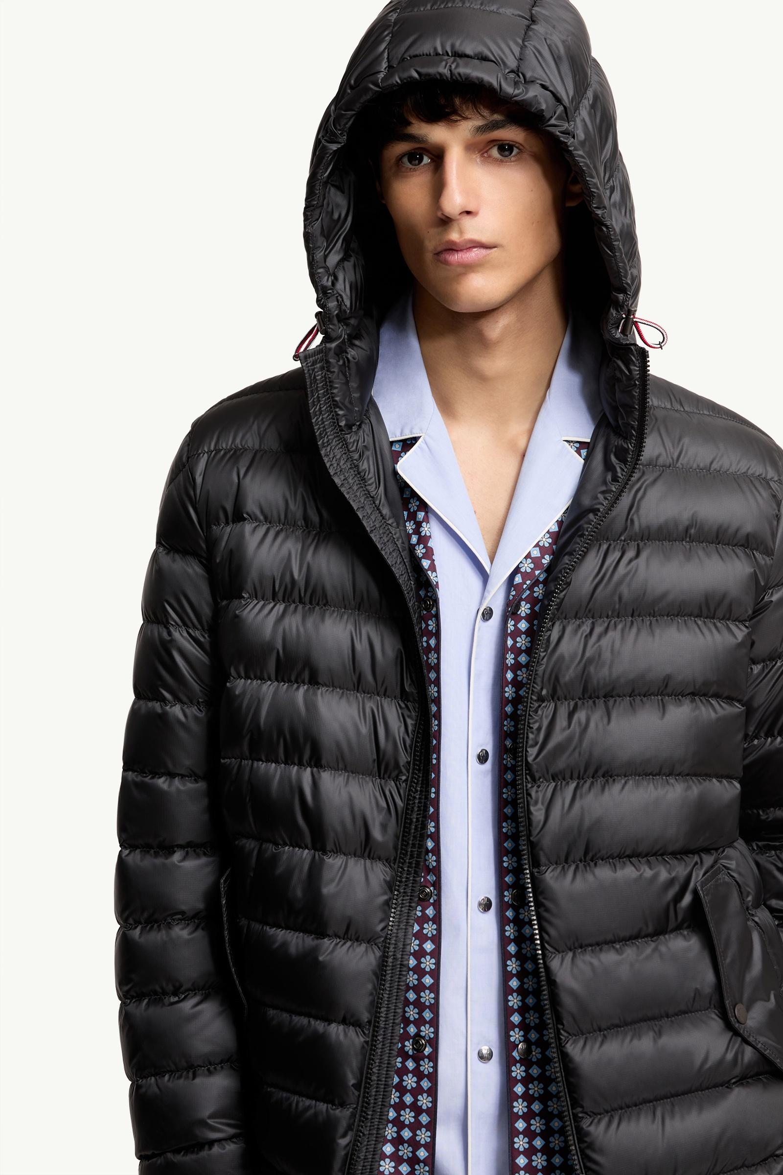 Black Oahu Hooded Mid-Length Down Parka Jacket - Long Down Jackets