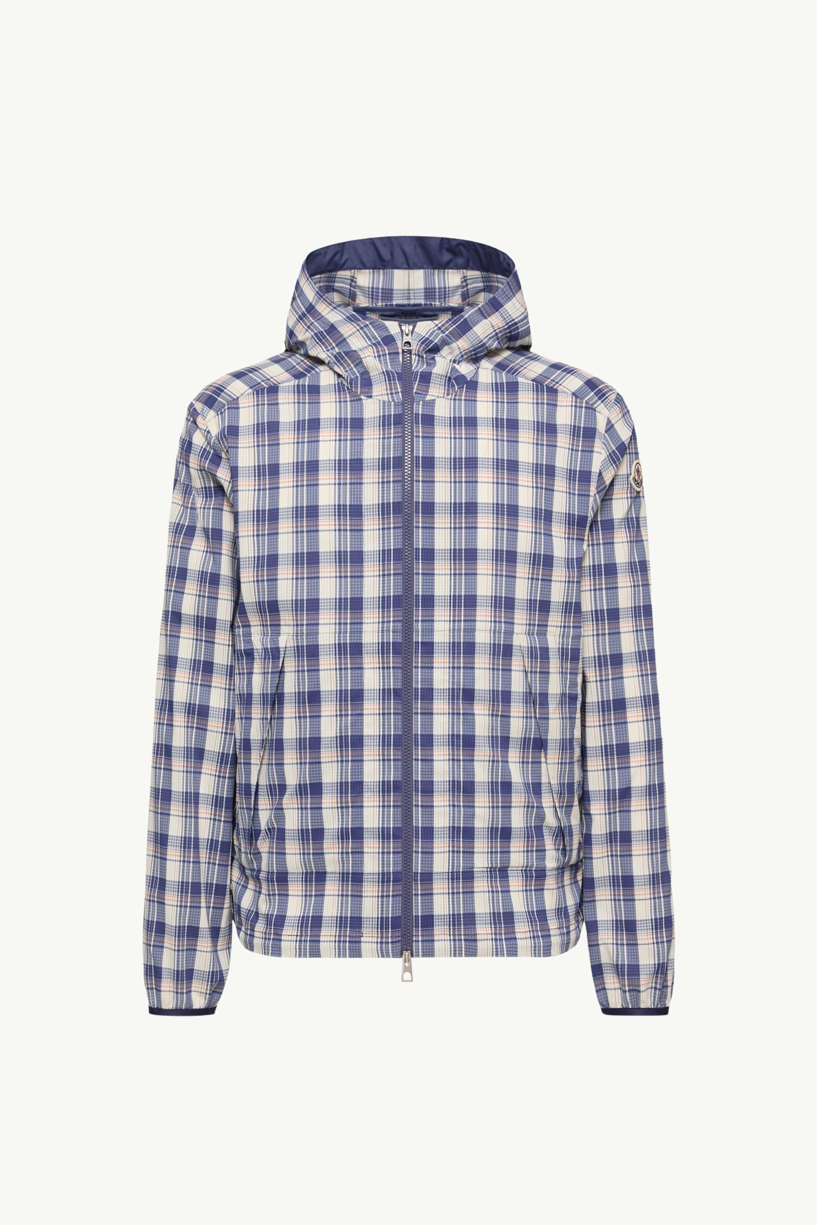 Natisone Check Hooded Jacket Men White & Blue Moncler, 1 of 0