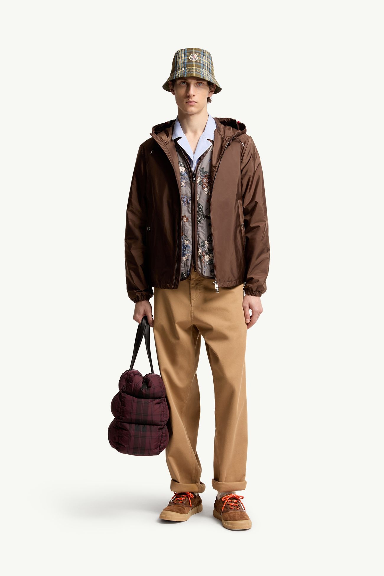Grimpeurs Hooded Jacket Men Brown Moncler 0