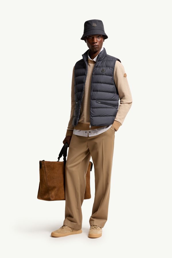 Gilet imbottito in piuma Lechtal Uomo Blu Navy Moncler 0