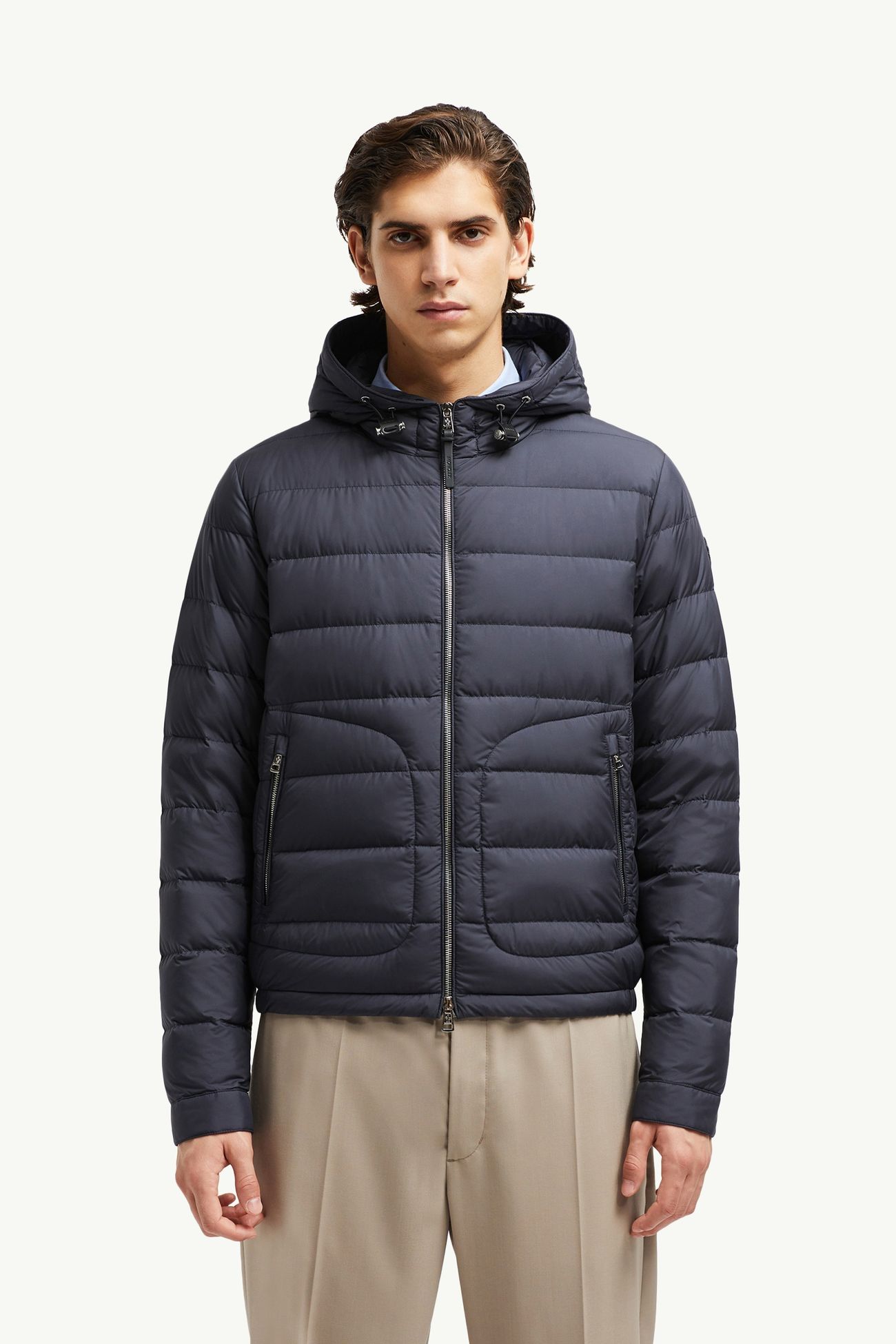 Sestriere Hooded Short Down Jacket Men Navy Blue Moncler 3