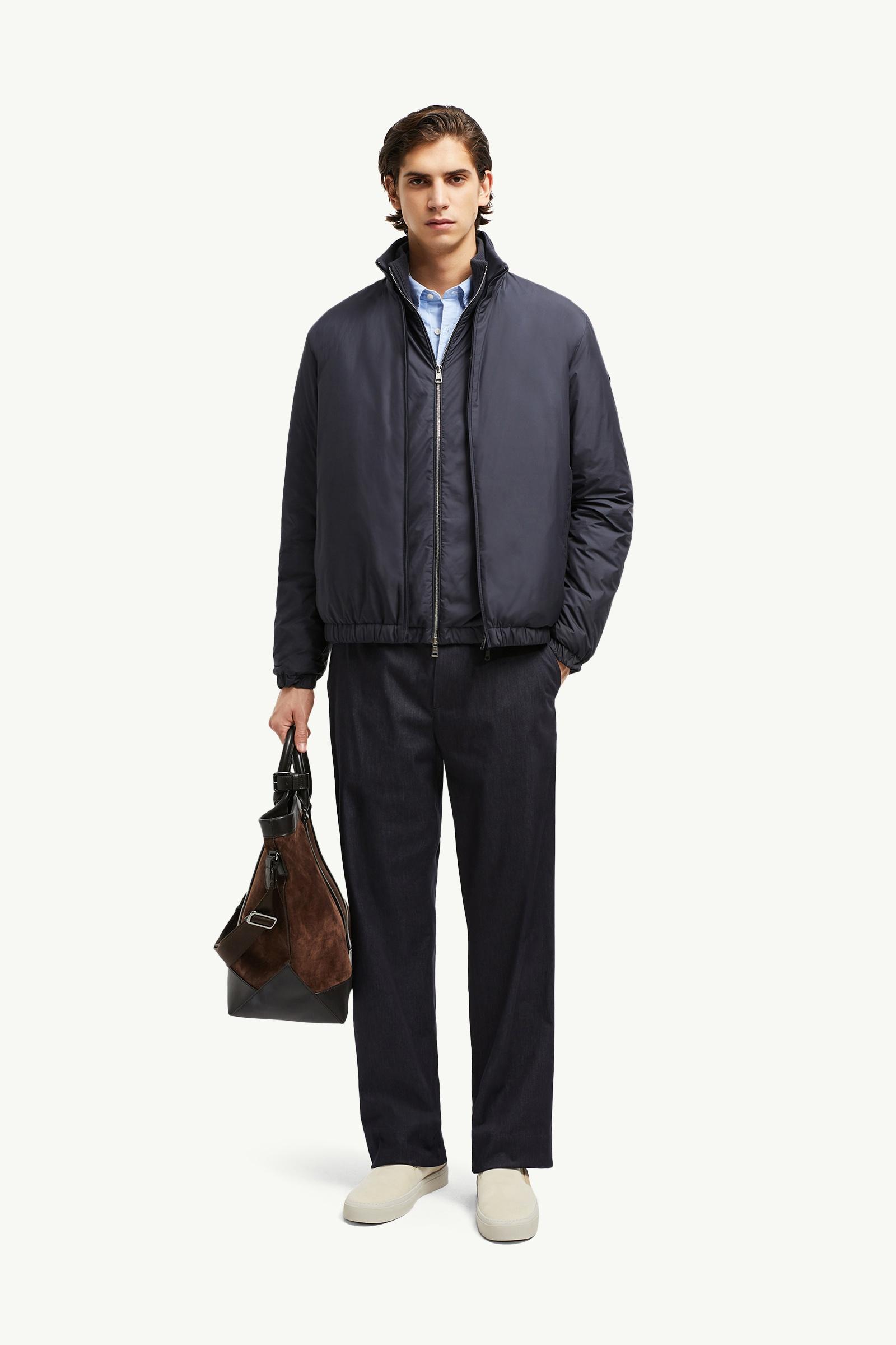 Dark Blue Berre Short Down Jacket - test for test | Moncler US