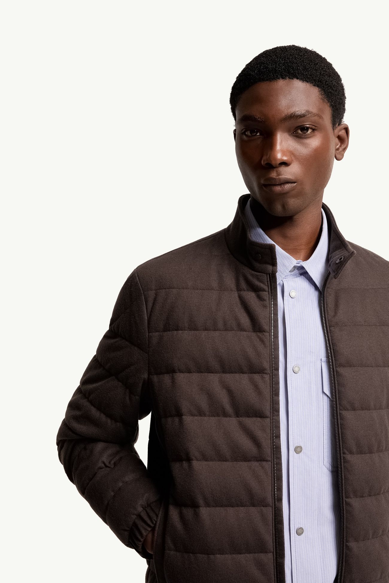 Doudoune courte Luray en cachemire mélangé Hommes Marron Moncler 5