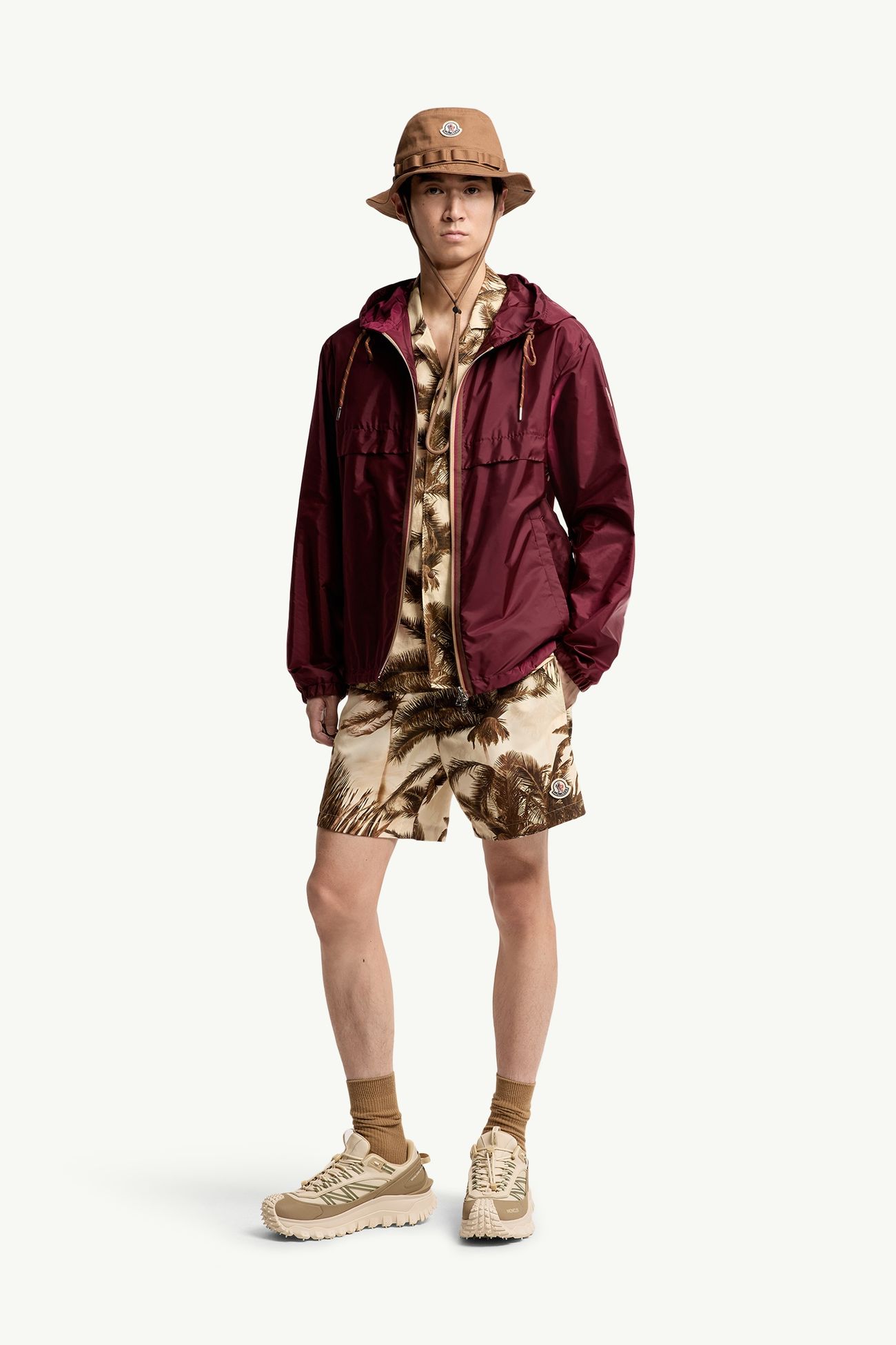 Nidge Kapuzenjacke Herren Burgunderrot Moncler 0