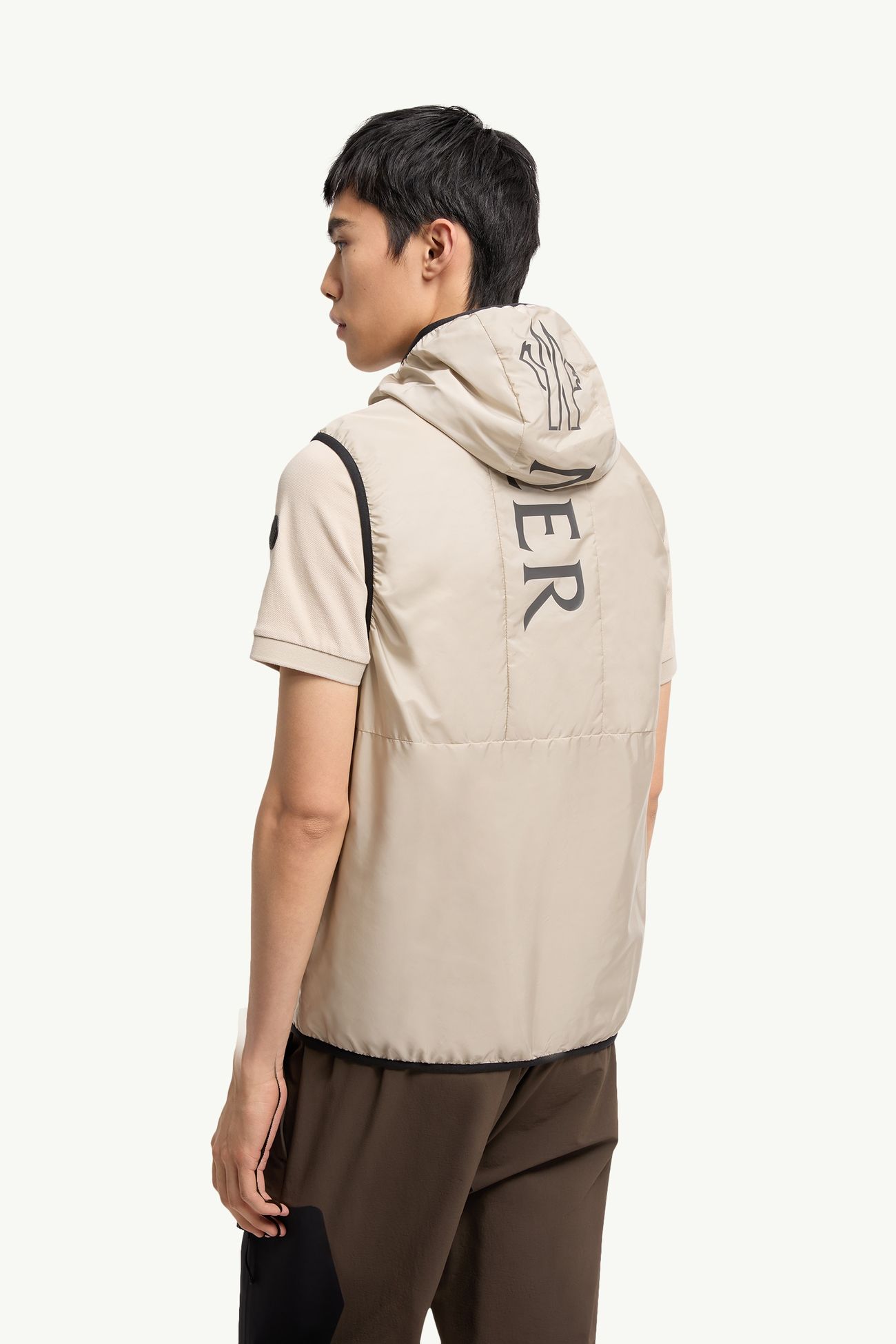 Moretan Hooded Vest Men Light Beige Moncler 4