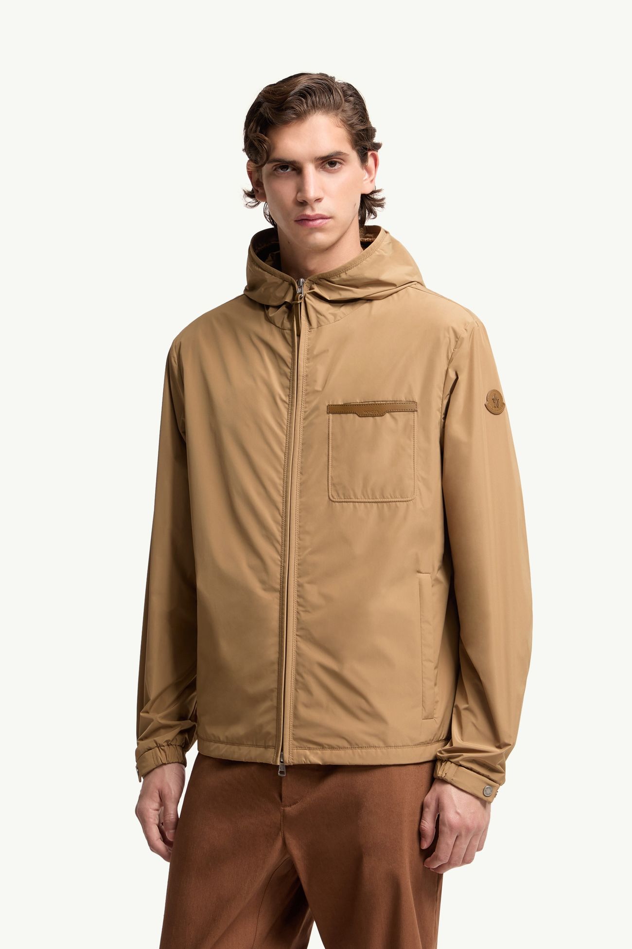 Gascoyne Hooded Windbreaker Men Beige Moncler 3