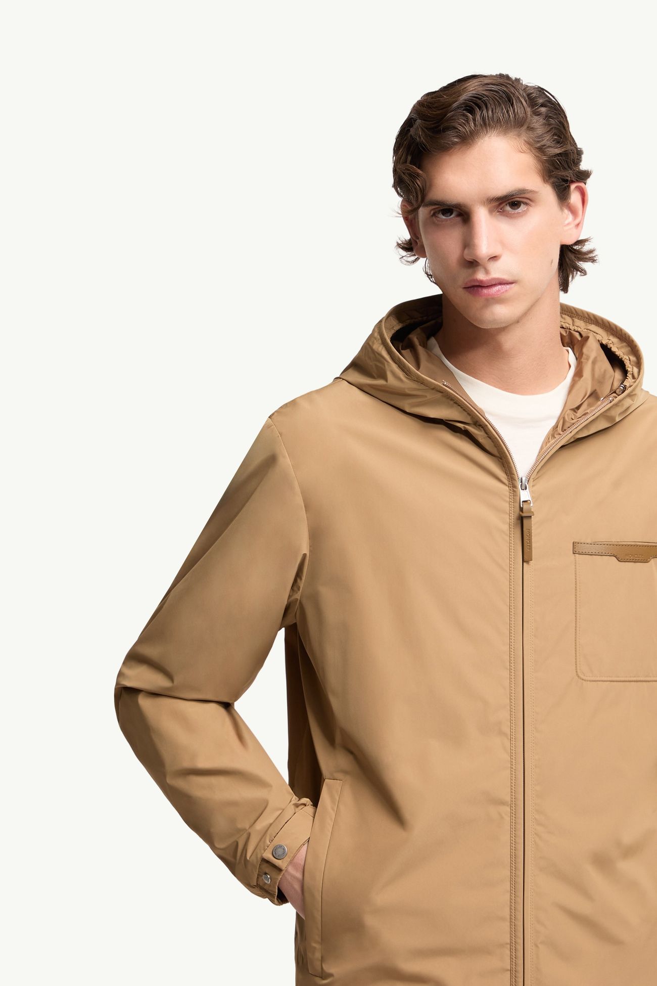 Gascoyne連帽風褸 男士 米色 Moncler 5