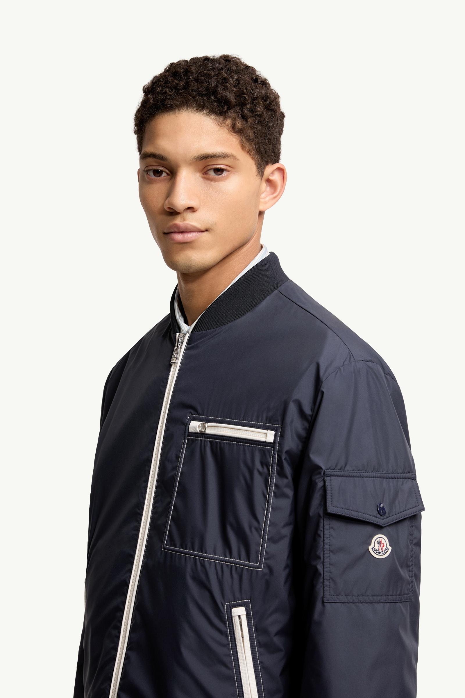 White & Blue Achensee Reversible Bomber Jacket - Windbreakers