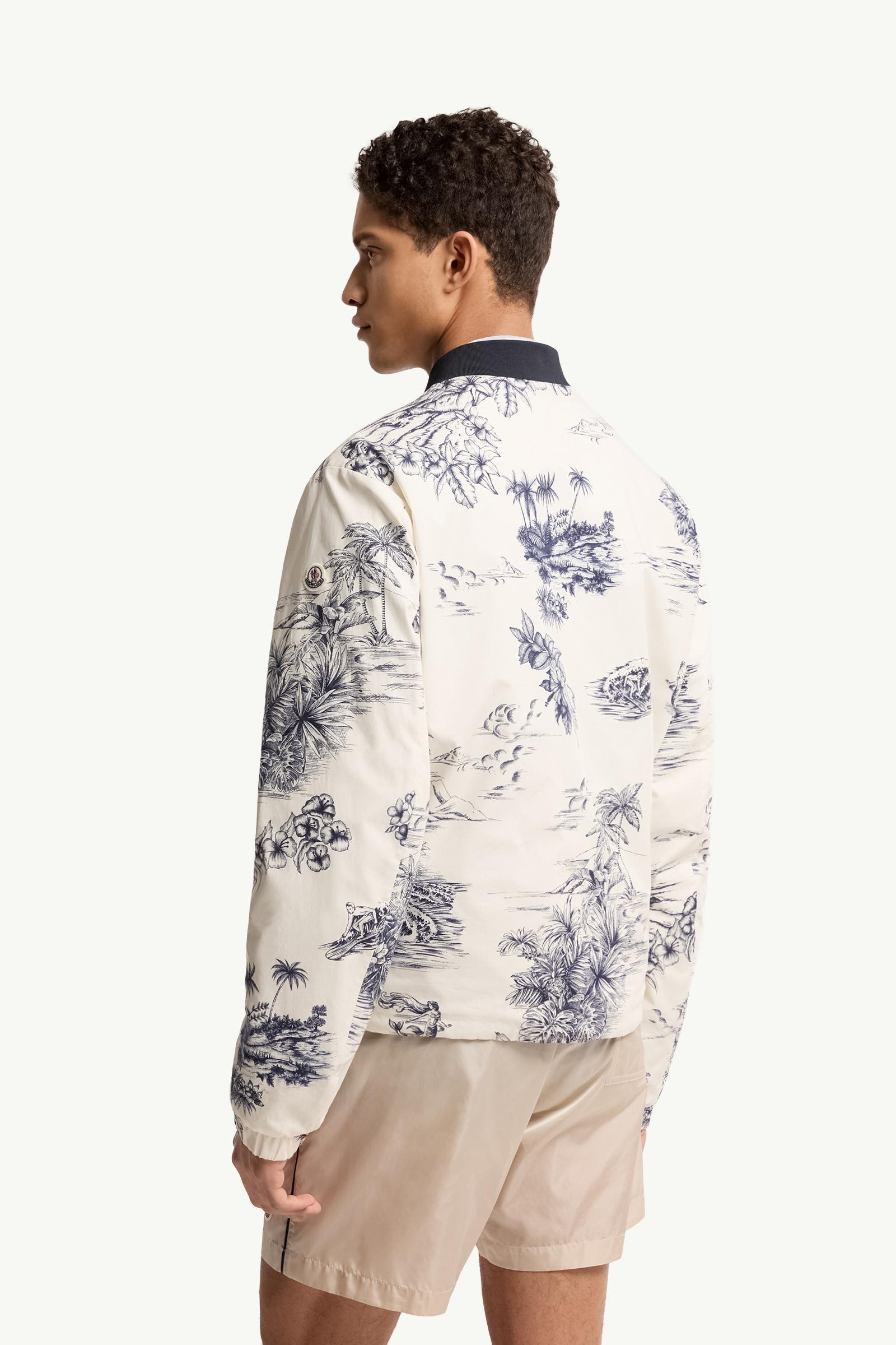 White & Blue Achensee Reversible Bomber Jacket - Windbreakers