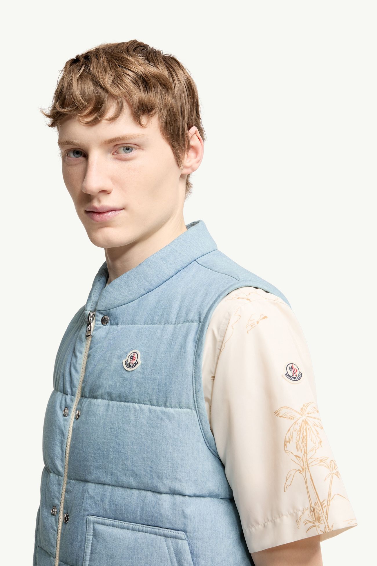 Heceta 데님 다운 베스트 남성 라이트 블루 Moncler 1