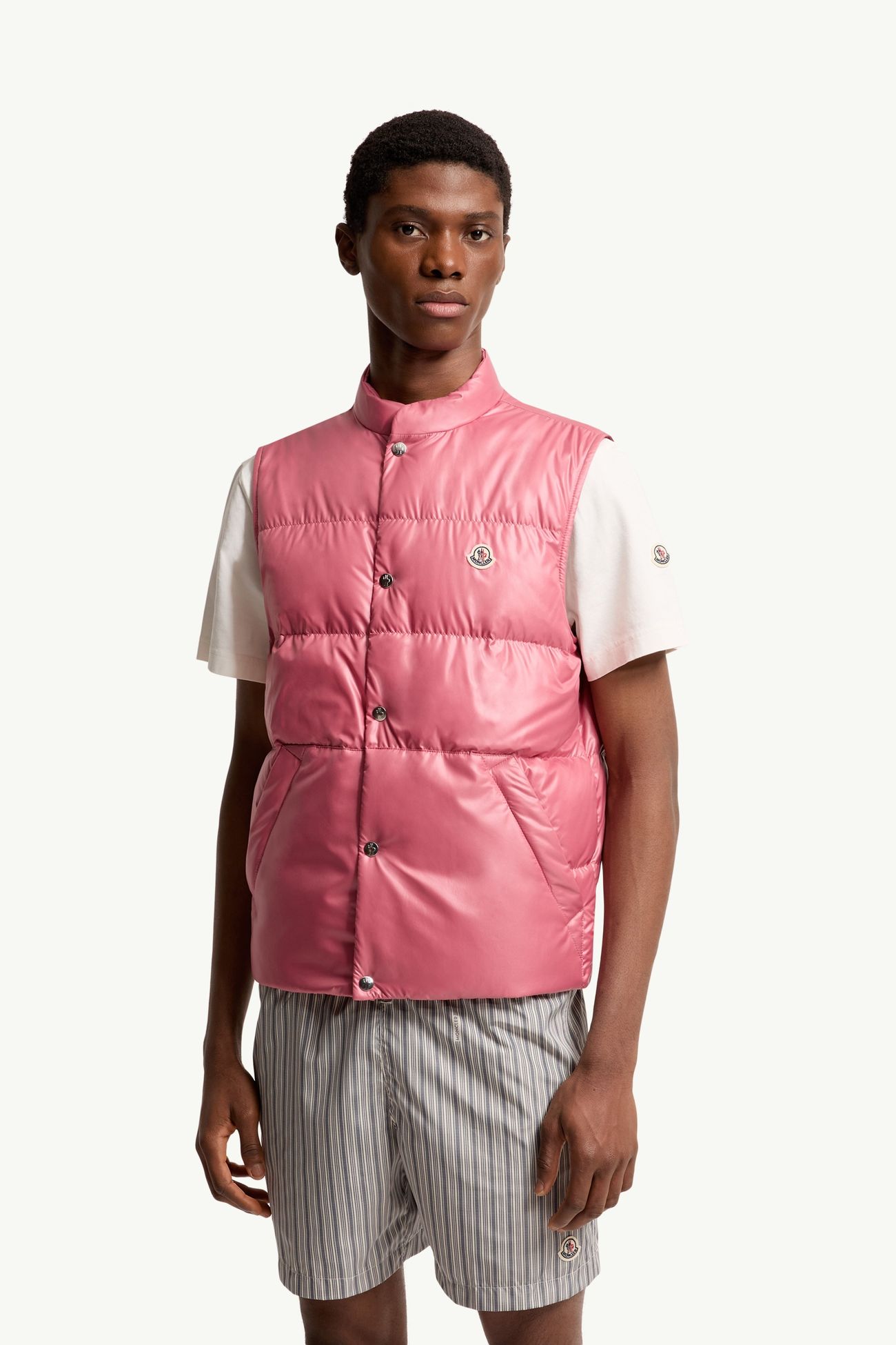 Chaleco plumífero Restigo Hombre Rosado encendido Moncler 3