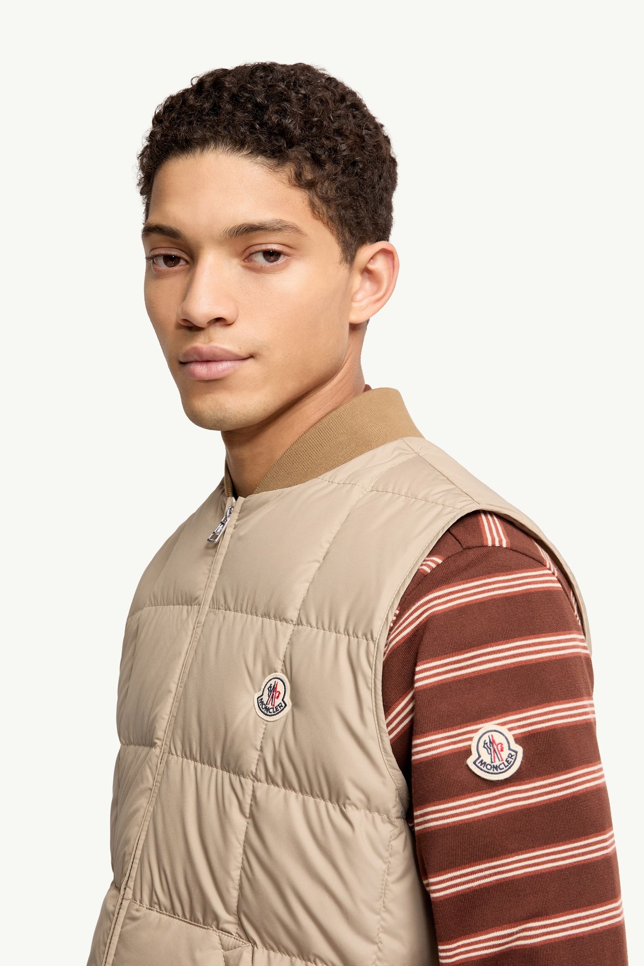 Elberton Square-Quilted Down Vest Men Grey   Beige Moncler 1