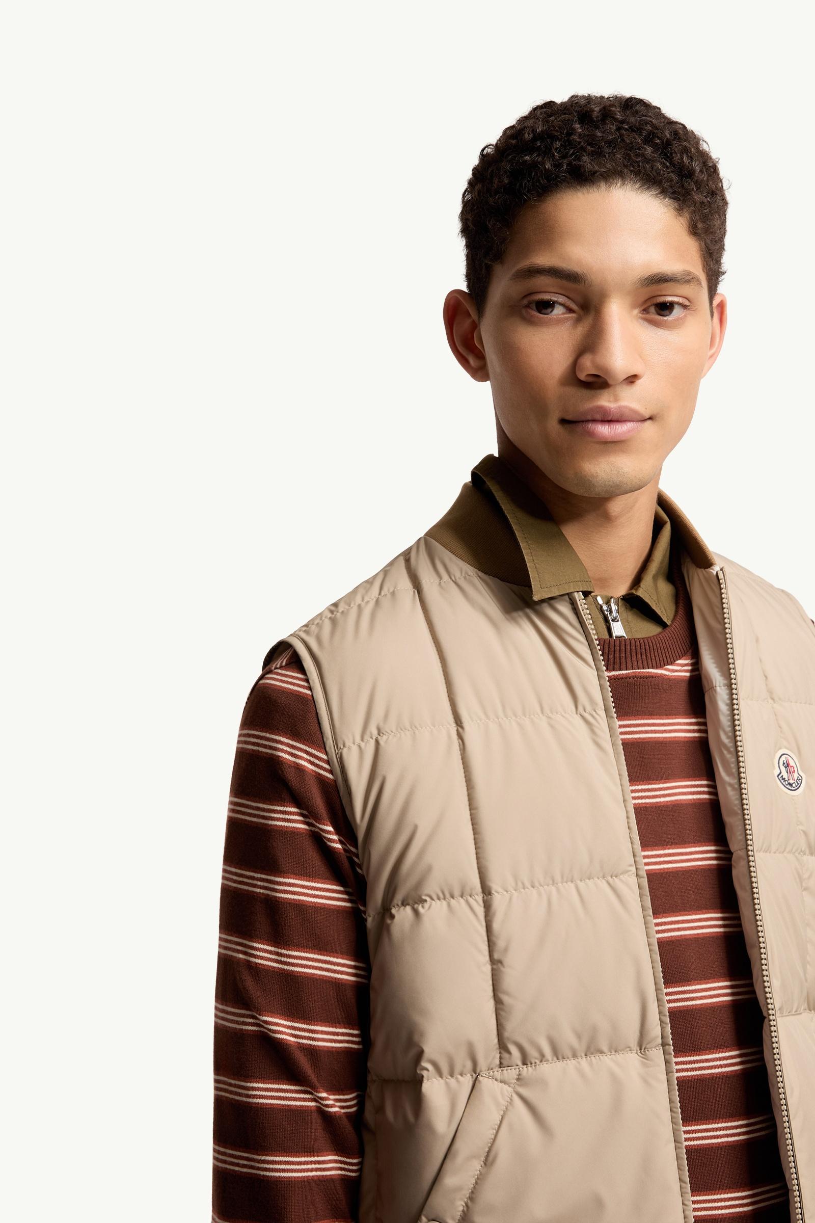 Grey Beige Elberton Square-Quilted Down Vest - Vests for Men